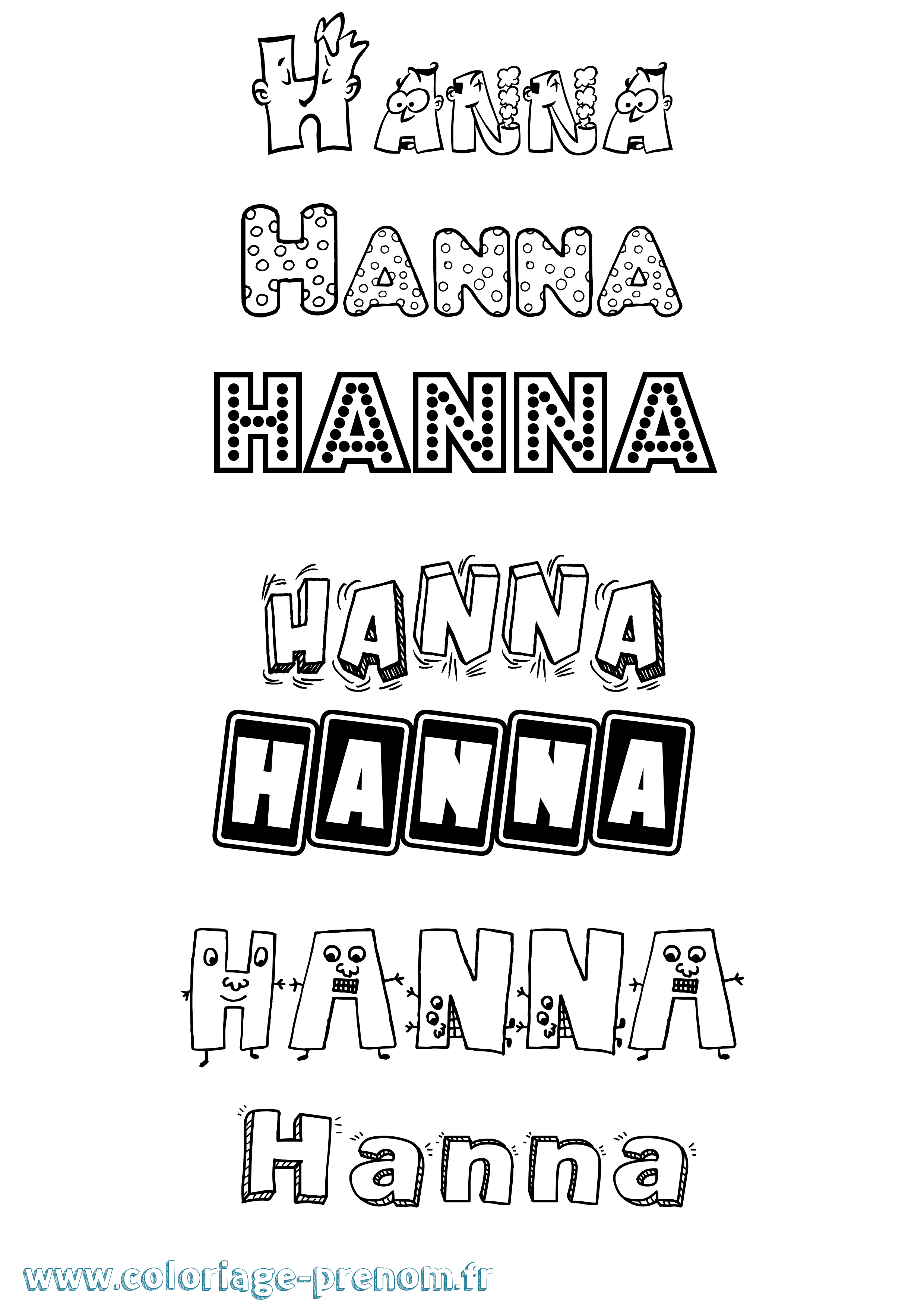 Coloriage Hanna Fun Coloriage prénom Hanna Fun