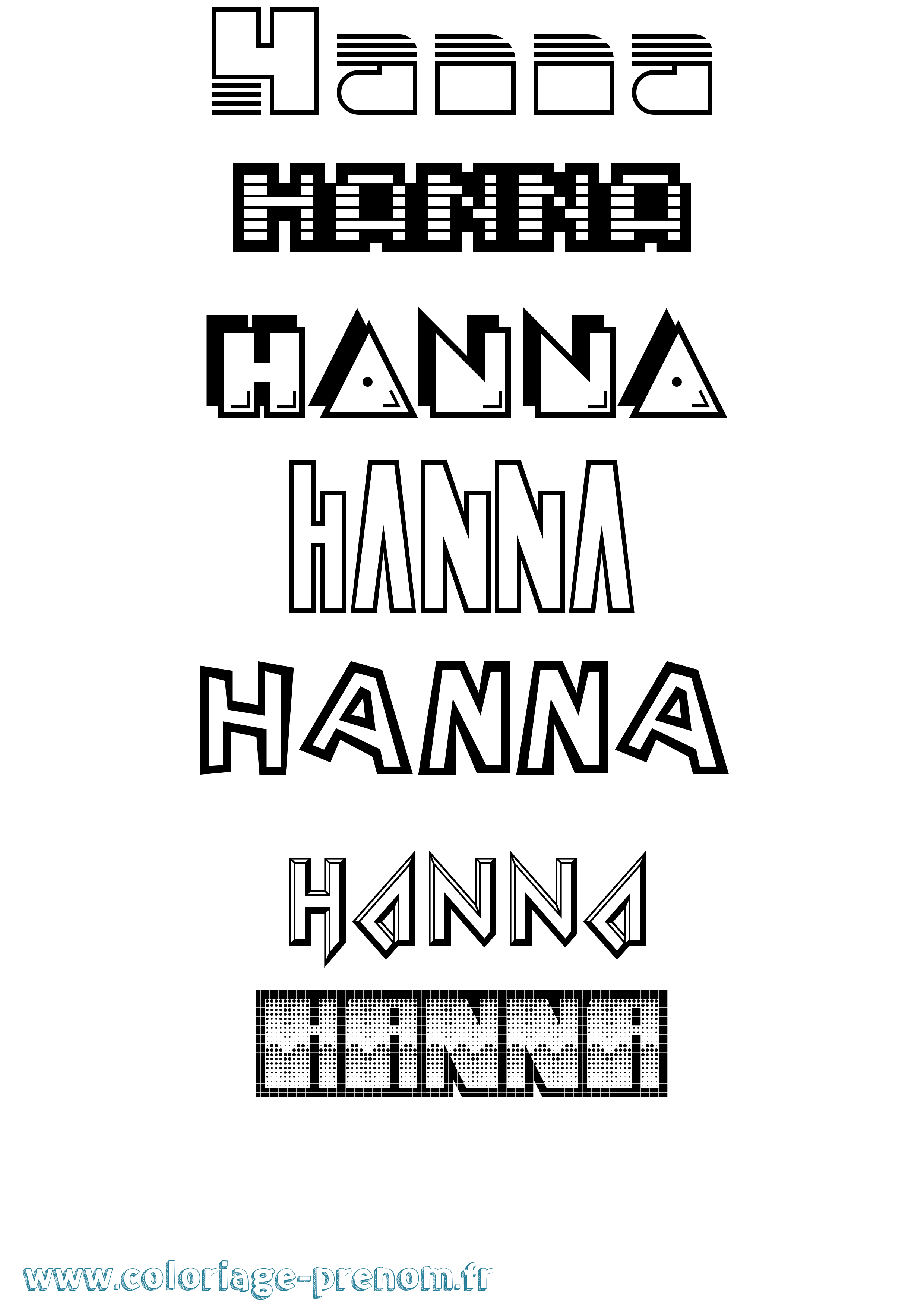 Coloriage Hanna Jeux Vidéos Coloriage prénom Hanna Jeux Vidéos