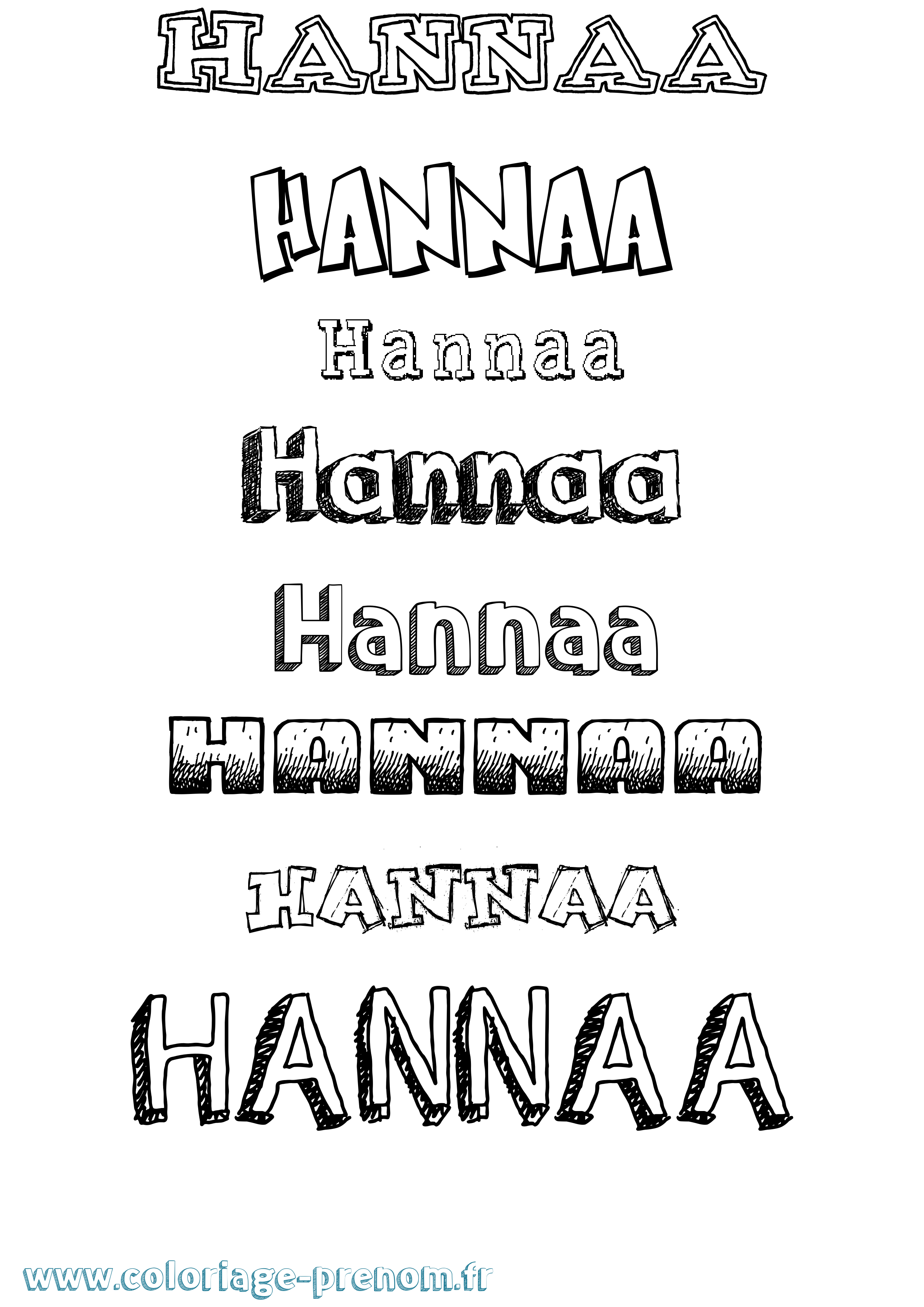 Coloriage prénom Hannaa Dessiné