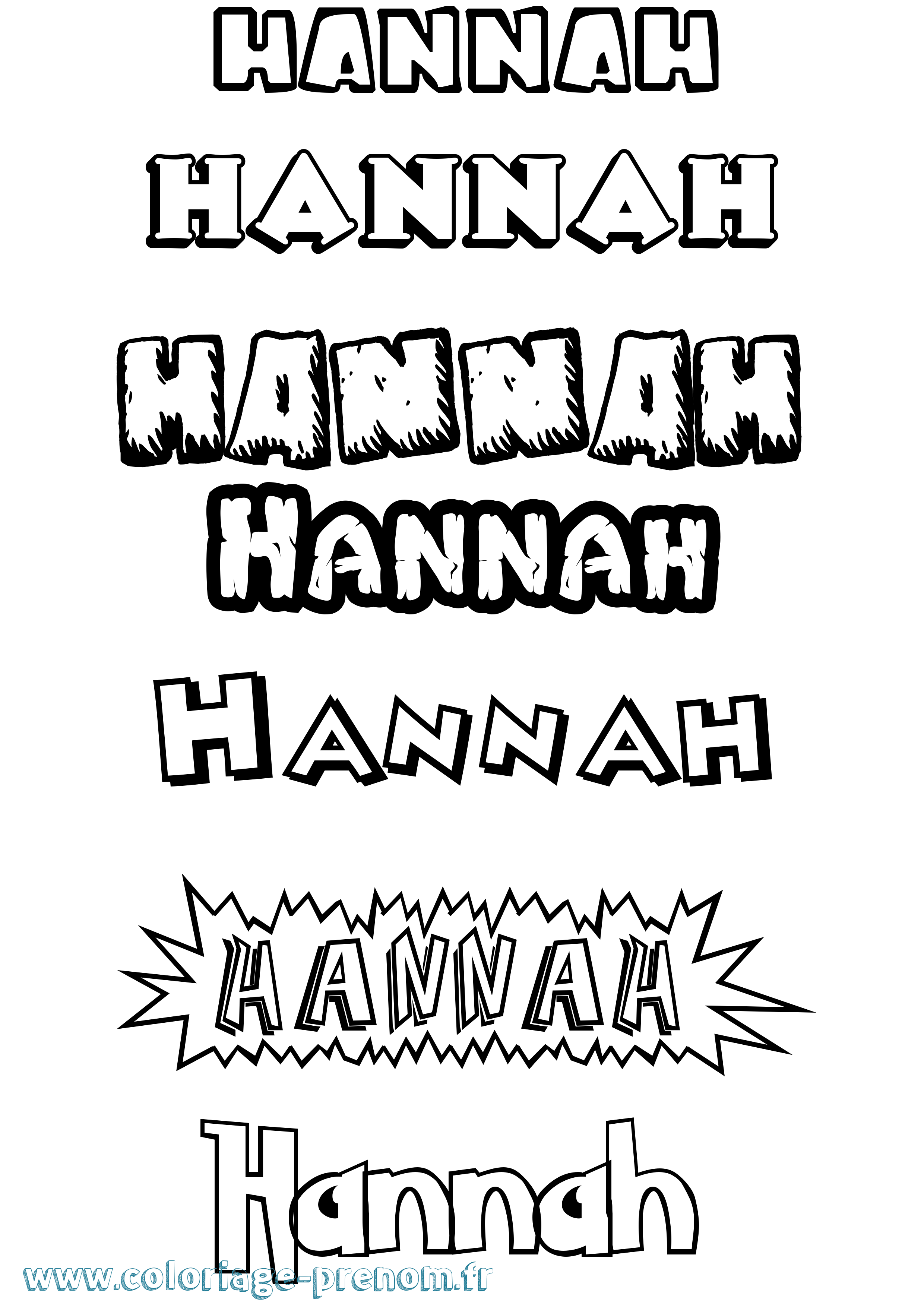 Coloriage prénom Hannah Dessin Animé