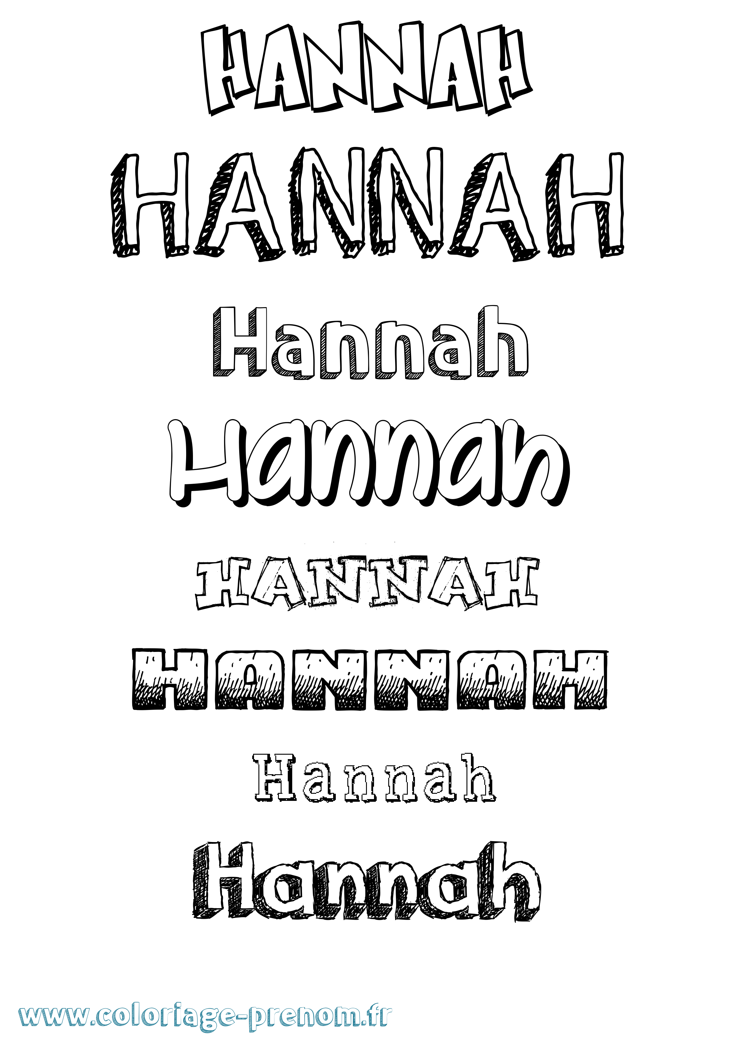 Coloriage prénom Hannah