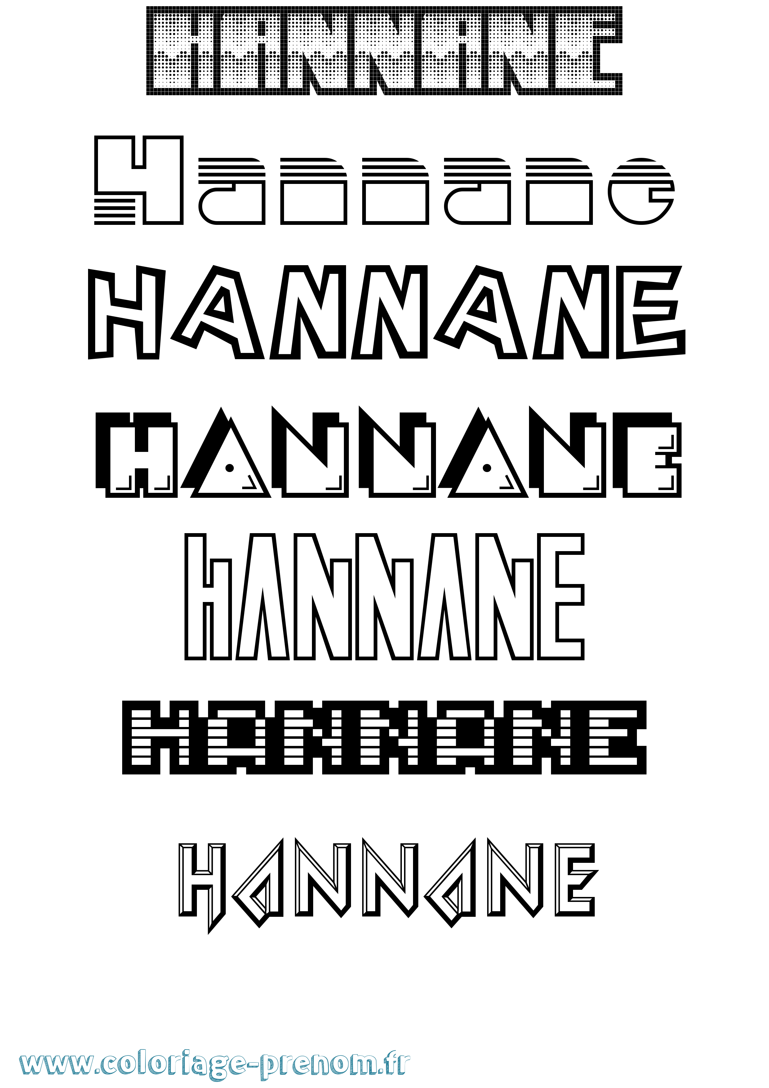 Coloriage prénom Hannane Jeux Vidéos