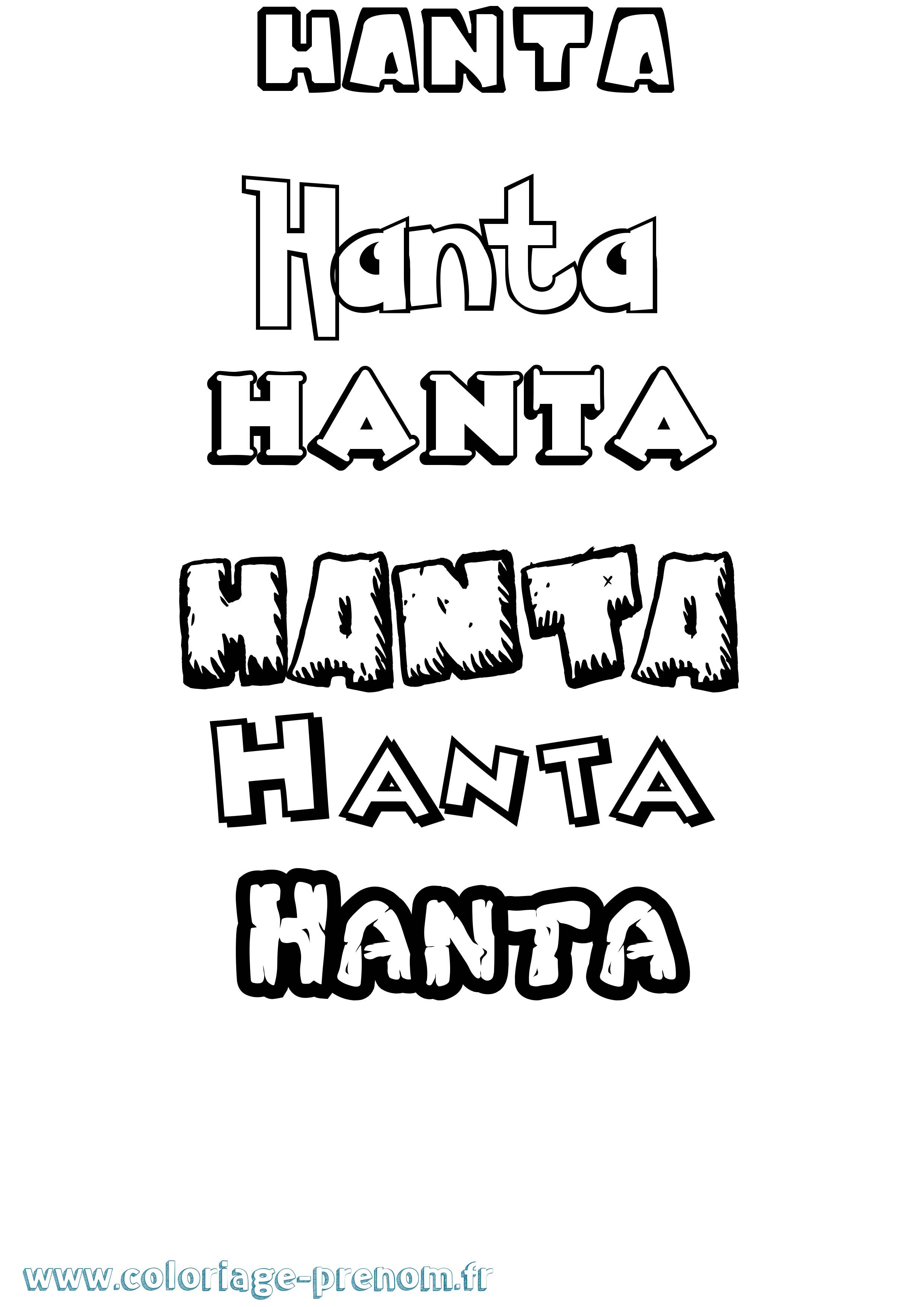 Coloriage prénom Hanta Dessin Animé