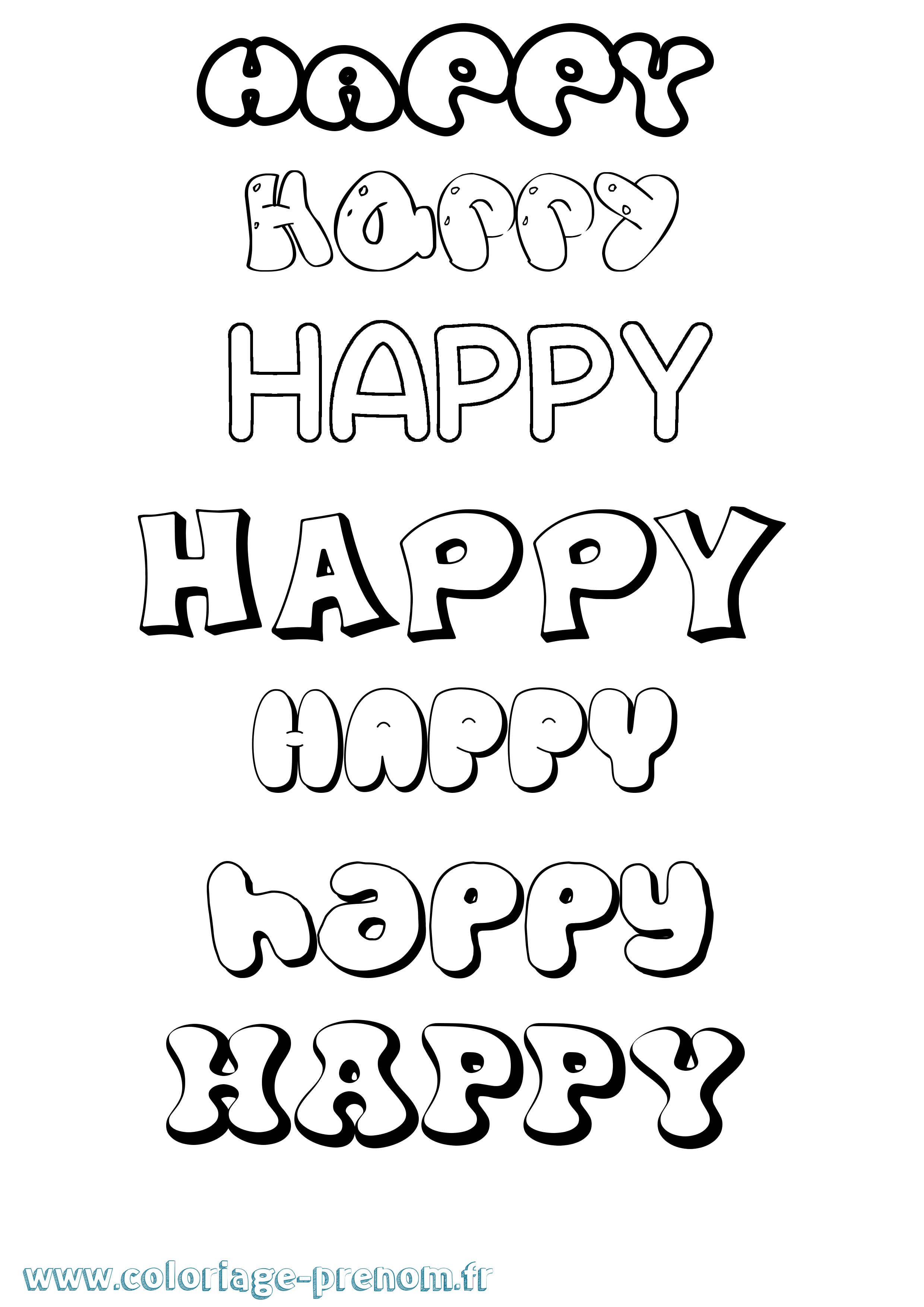 Coloriage prénom Happy Bubble