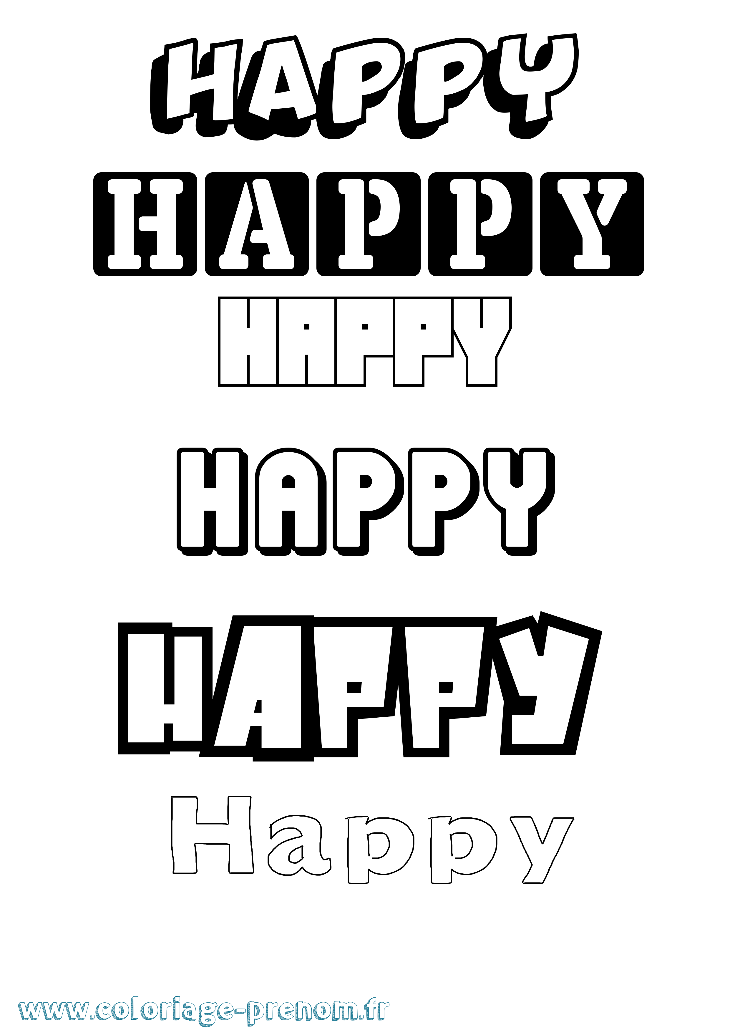 Coloriage prénom Happy Simple