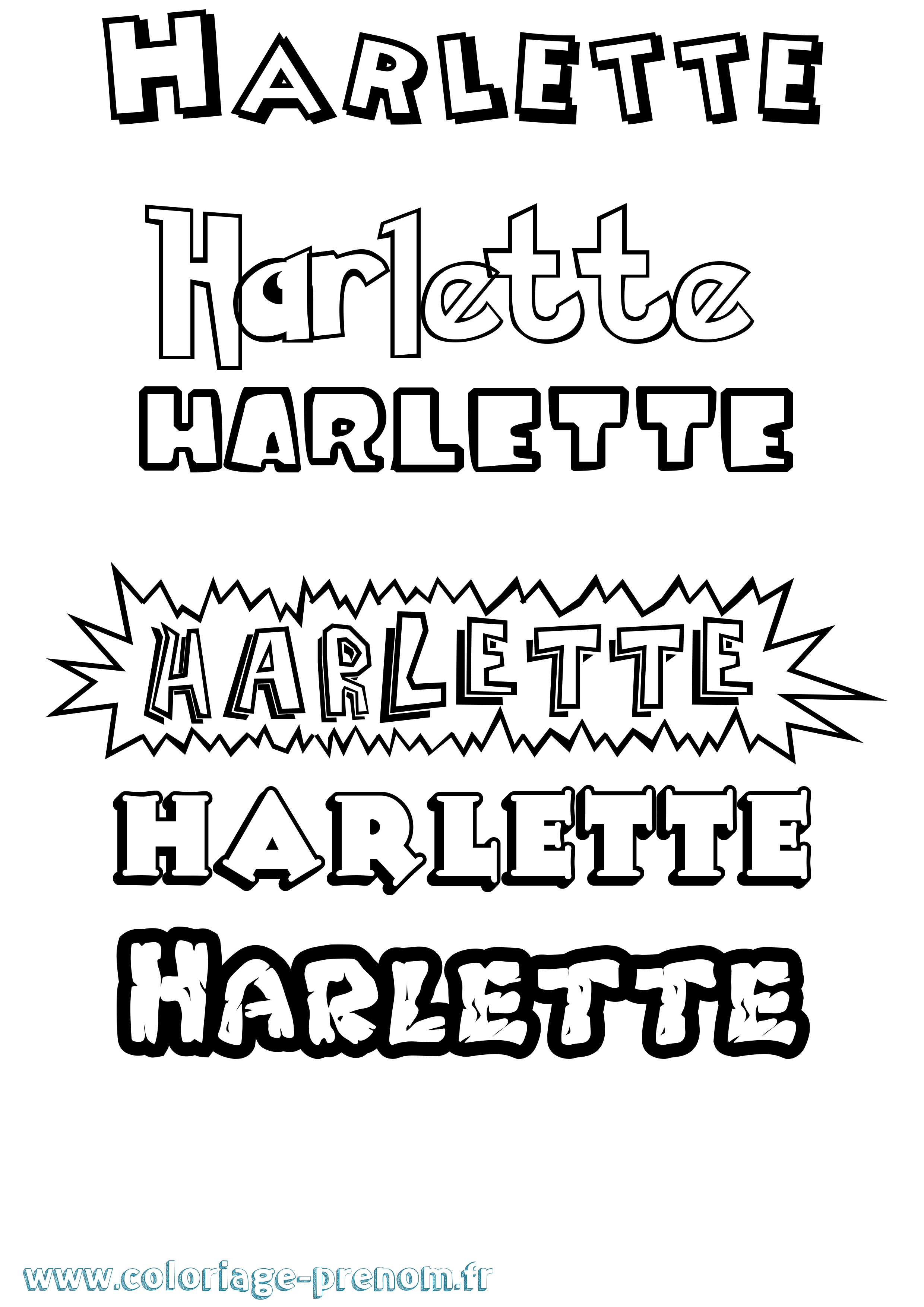 Coloriage prénom Harlette Dessin Animé