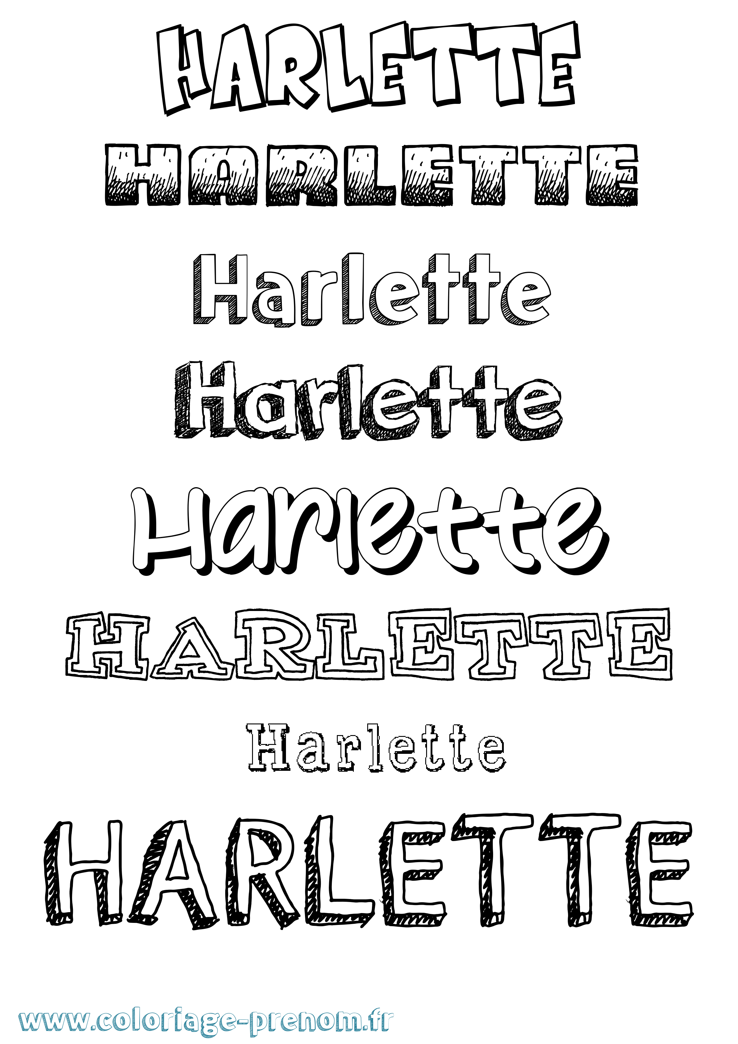 Coloriage prénom Harlette Dessiné