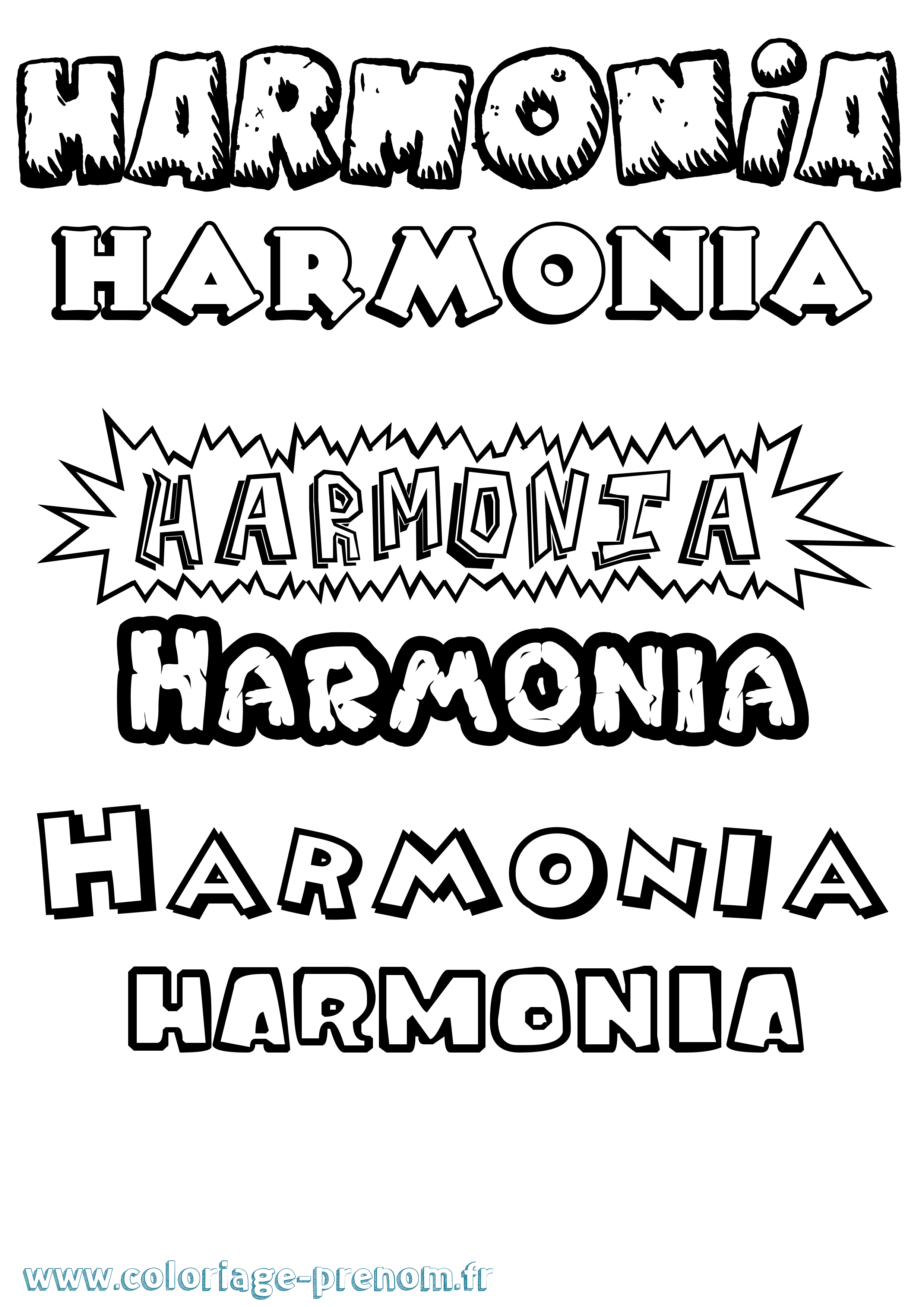 Coloriage prénom Harmonia Dessin Animé