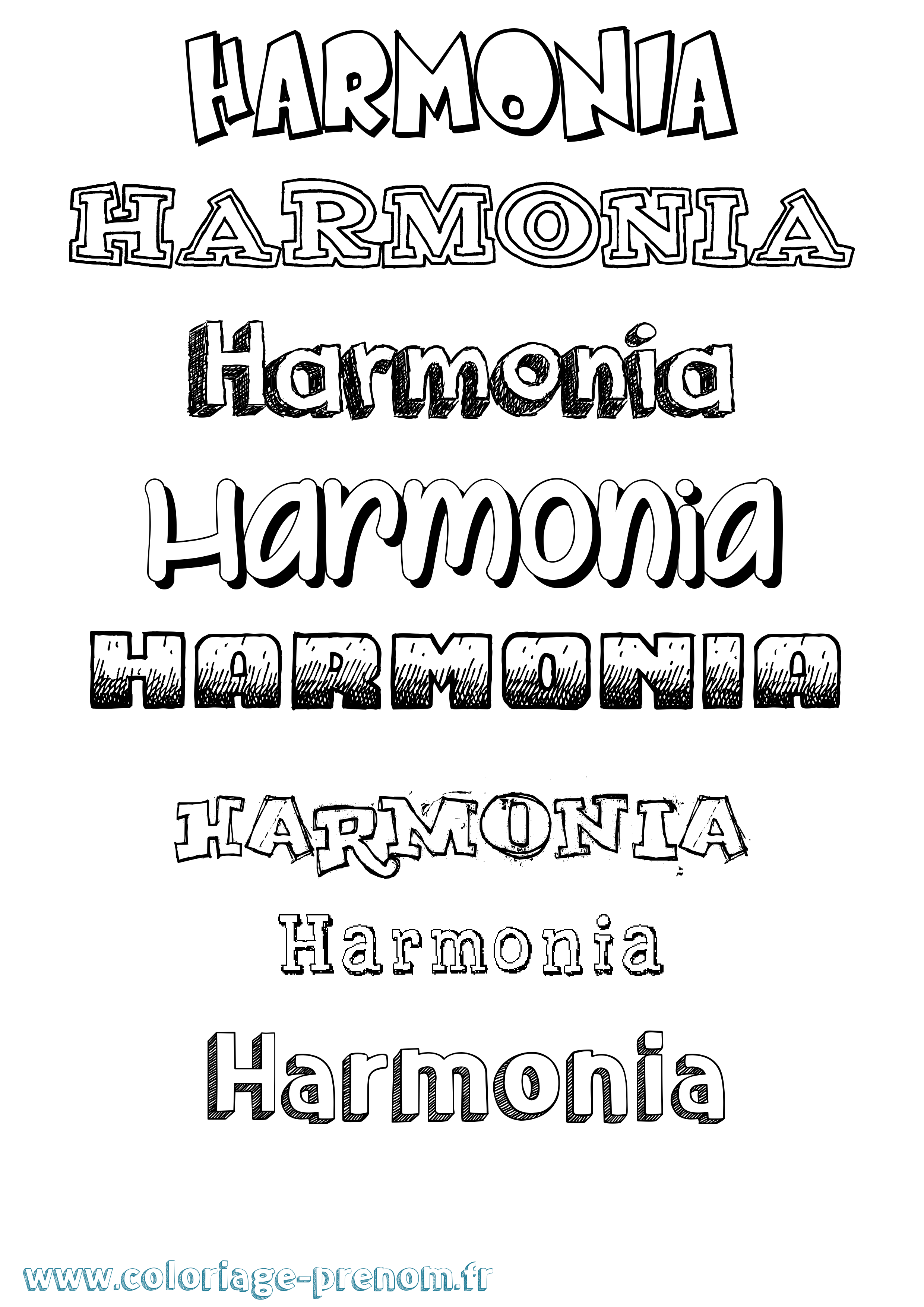 Coloriage prénom Harmonia Dessiné