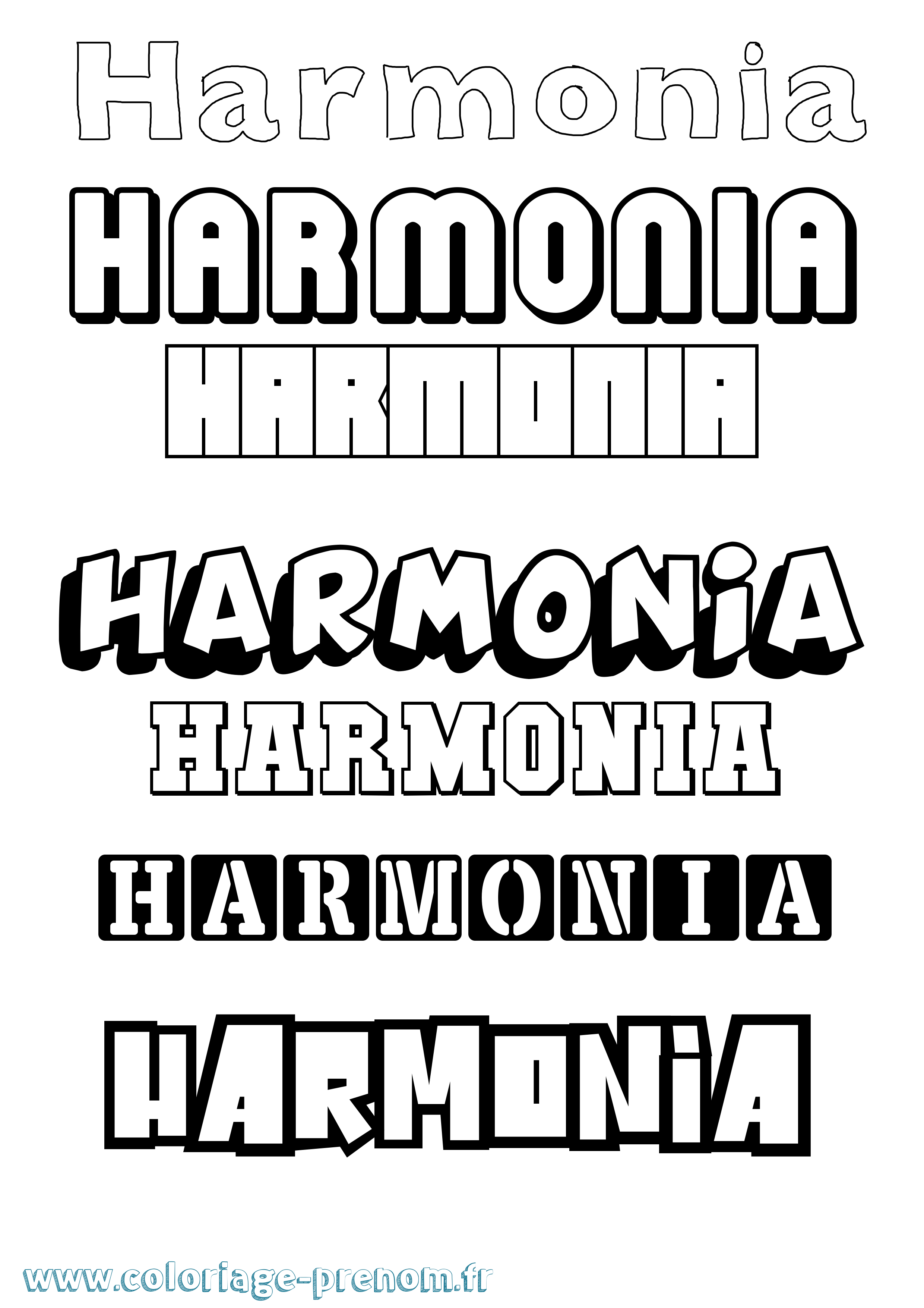 Coloriage prénom Harmonia Simple