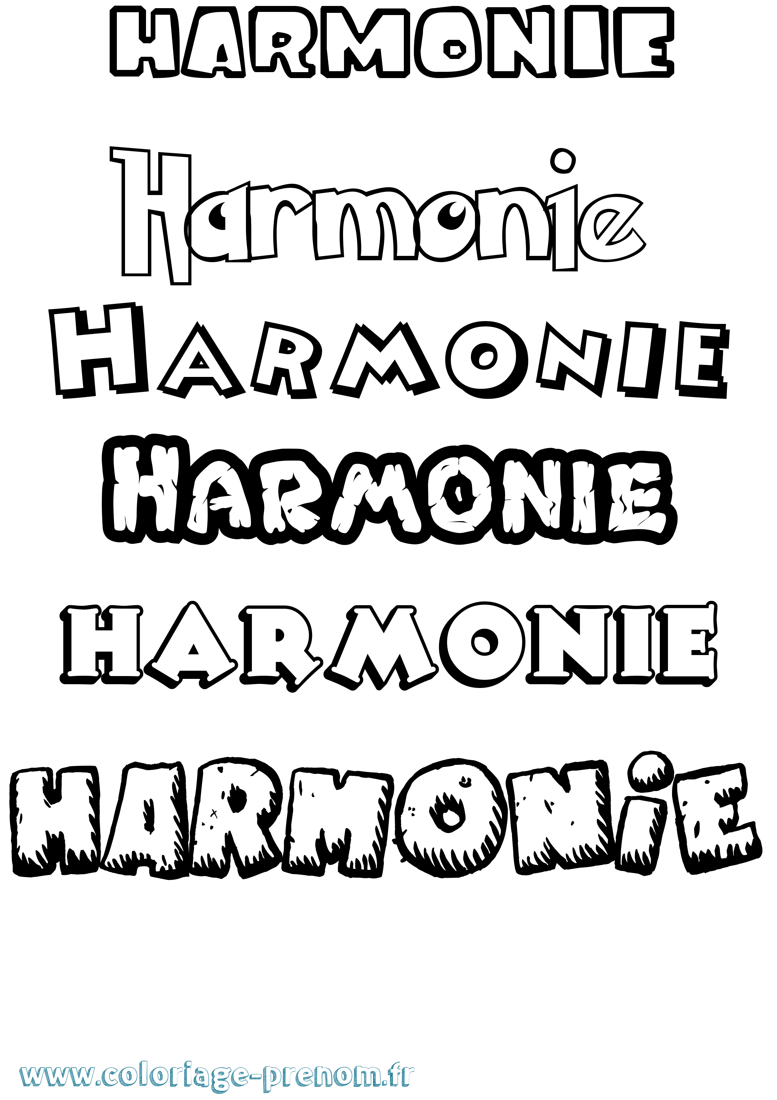 Coloriage prénom Harmonie Dessin Animé