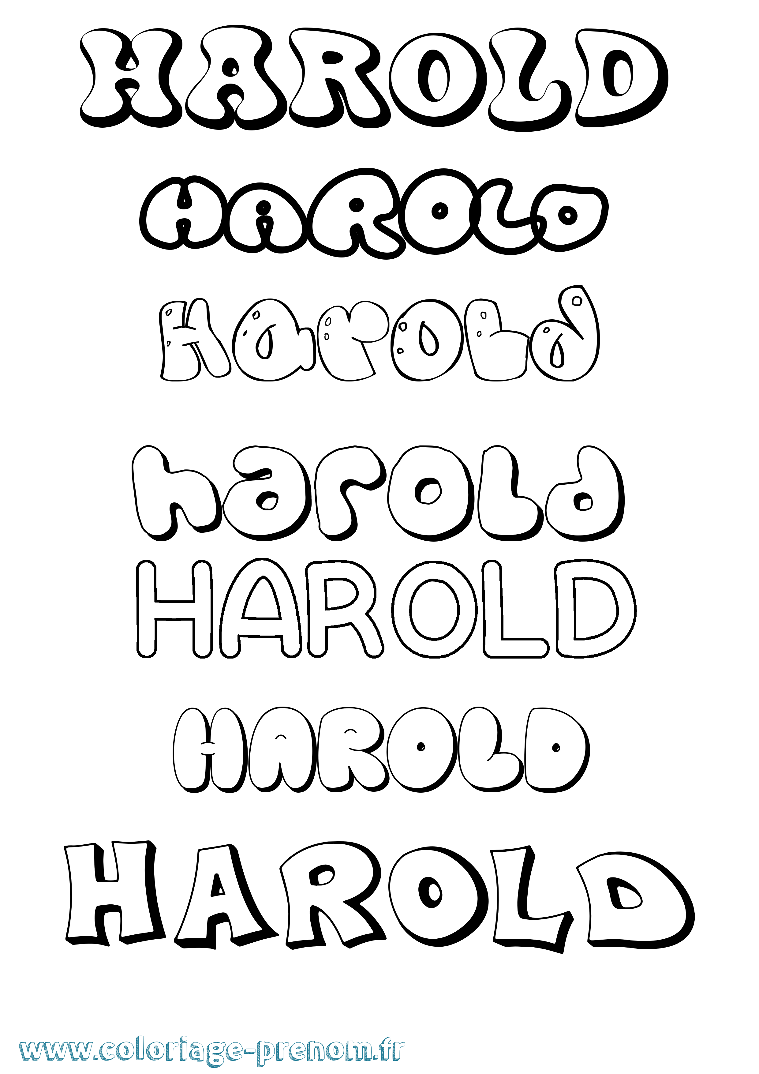 Coloriage Harold Coloriage prénom Harold