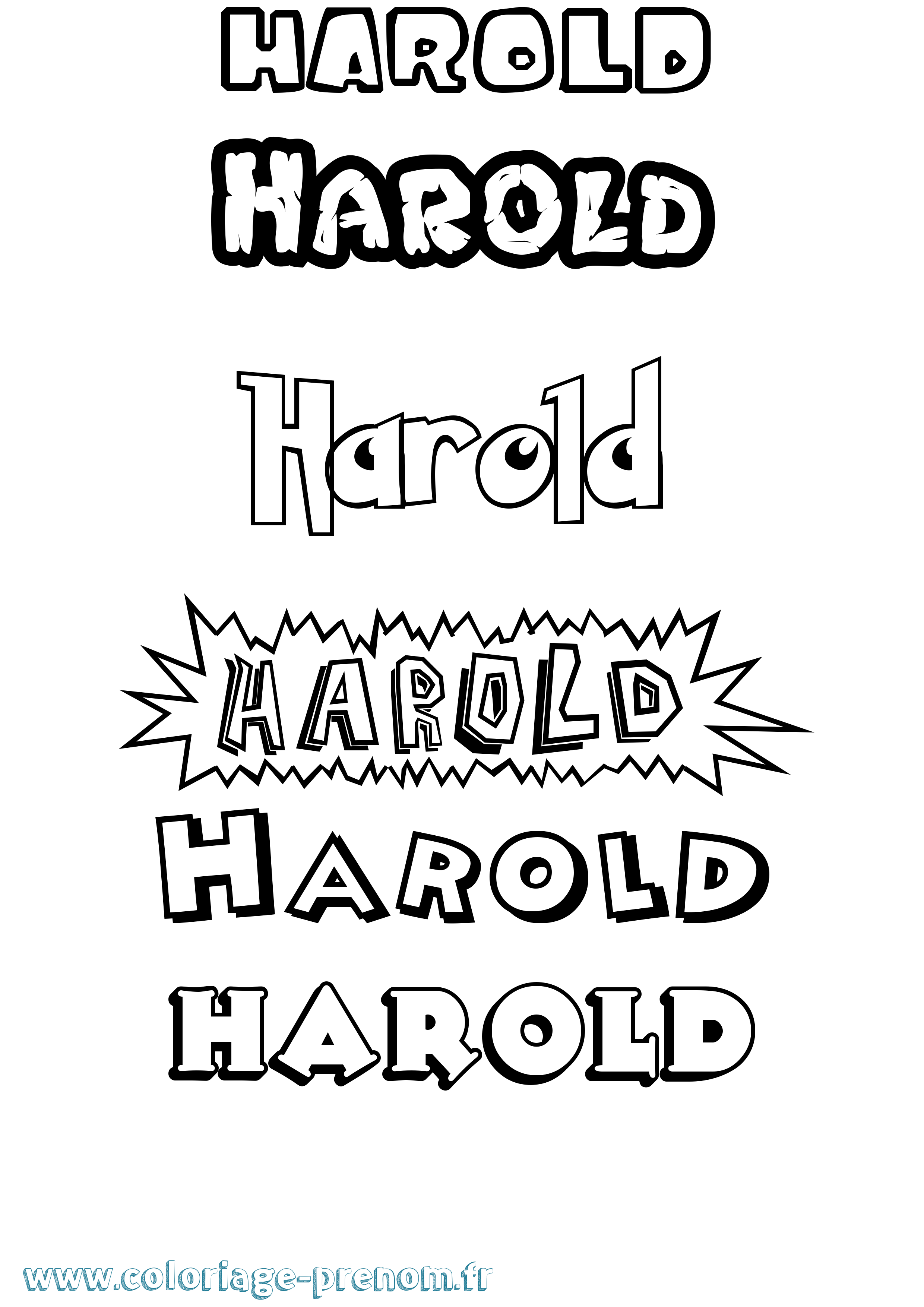 Coloriage Harold Coloriage prénom Harold