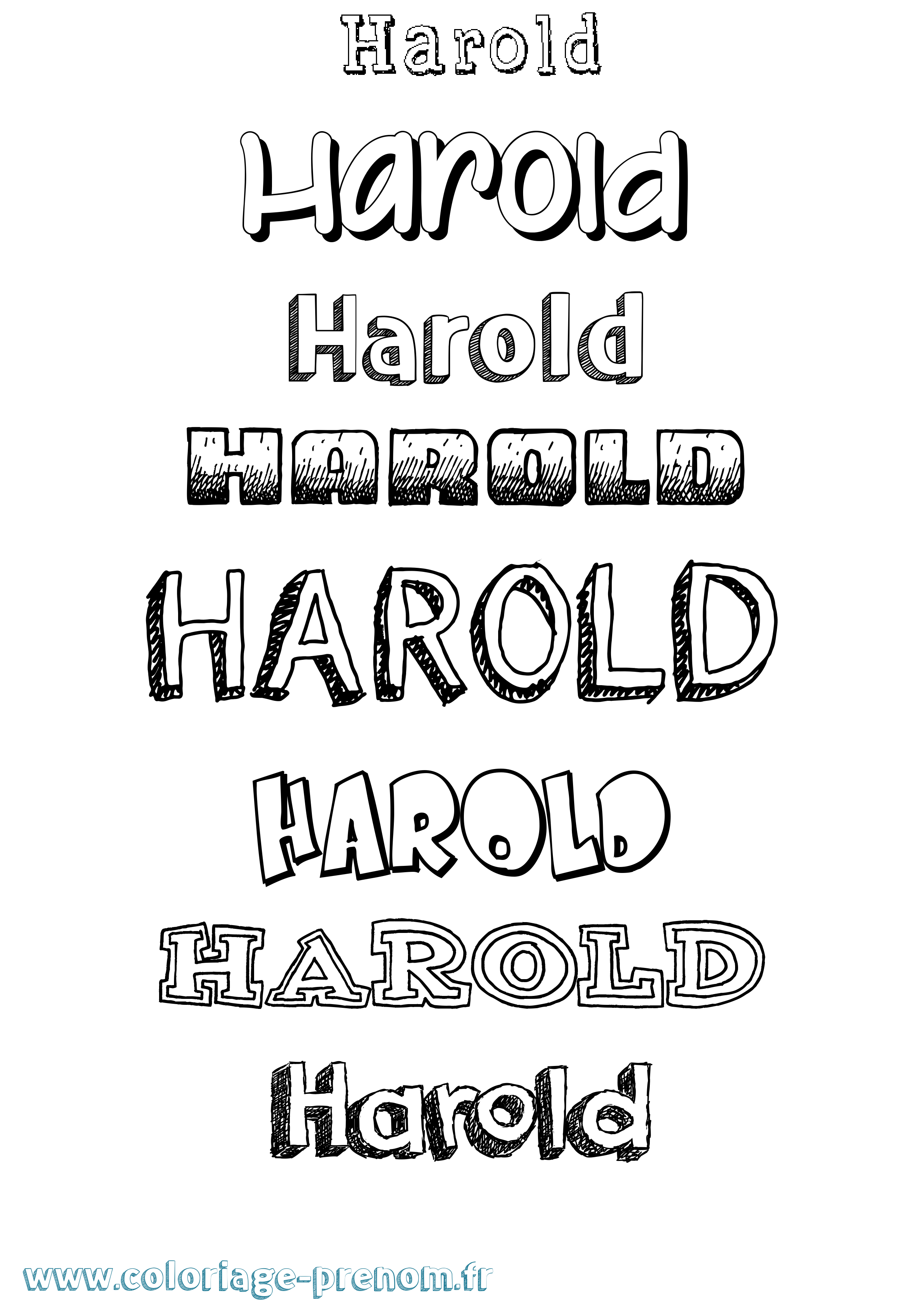 Coloriage Harold Coloriage prénom Harold