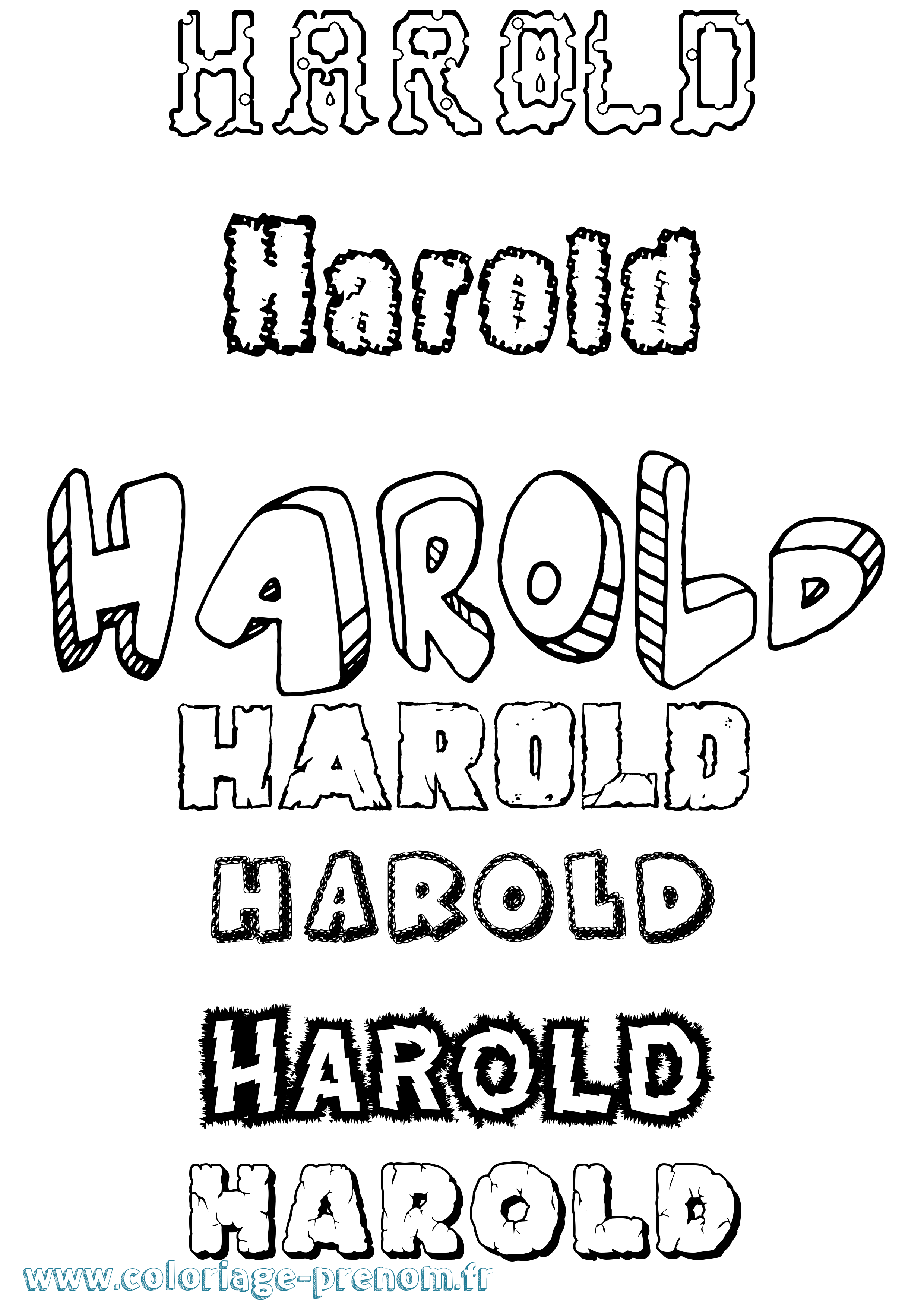 Coloriage Harold Coloriage prénom Harold