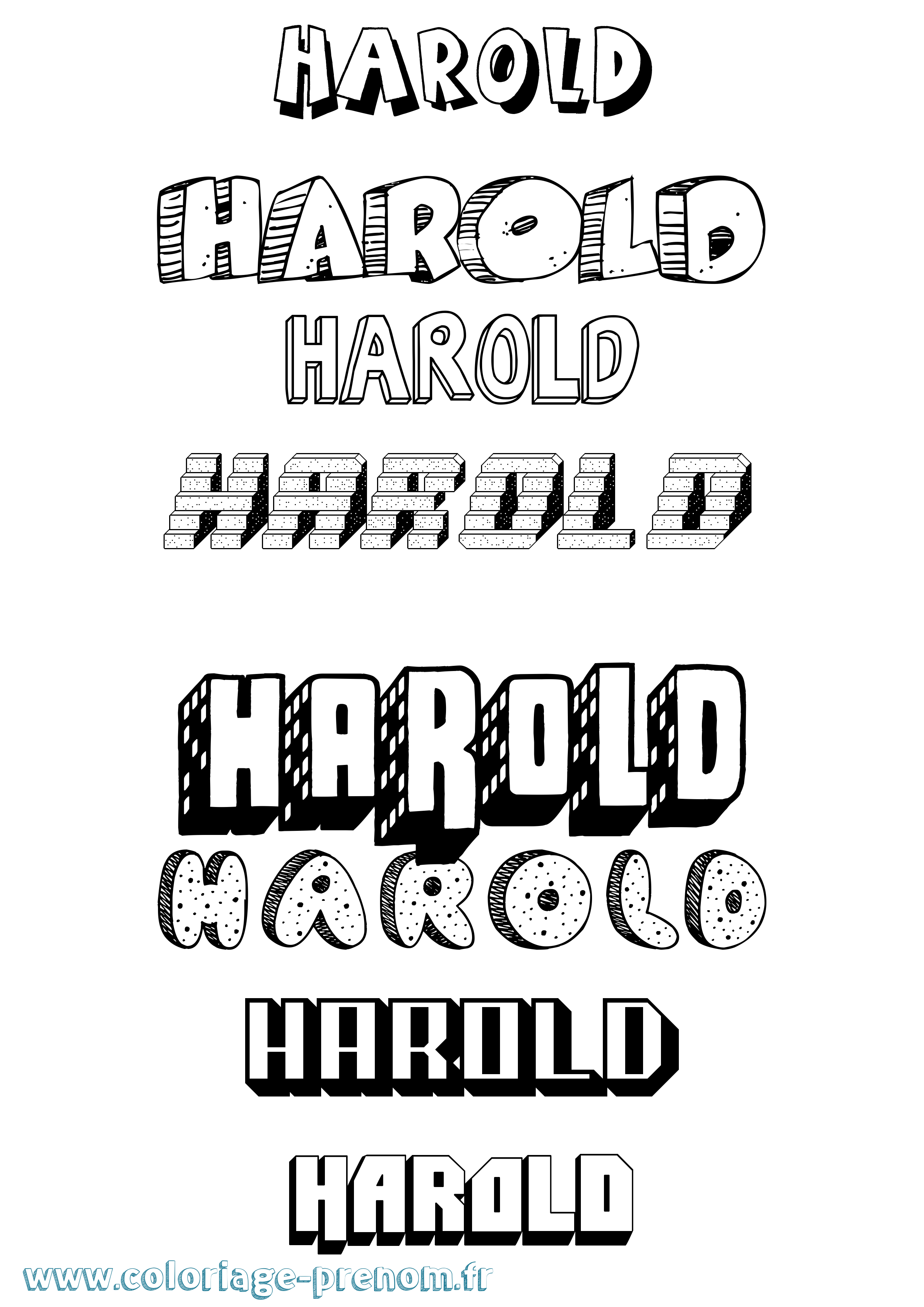 Coloriage Harold Coloriage prénom Harold