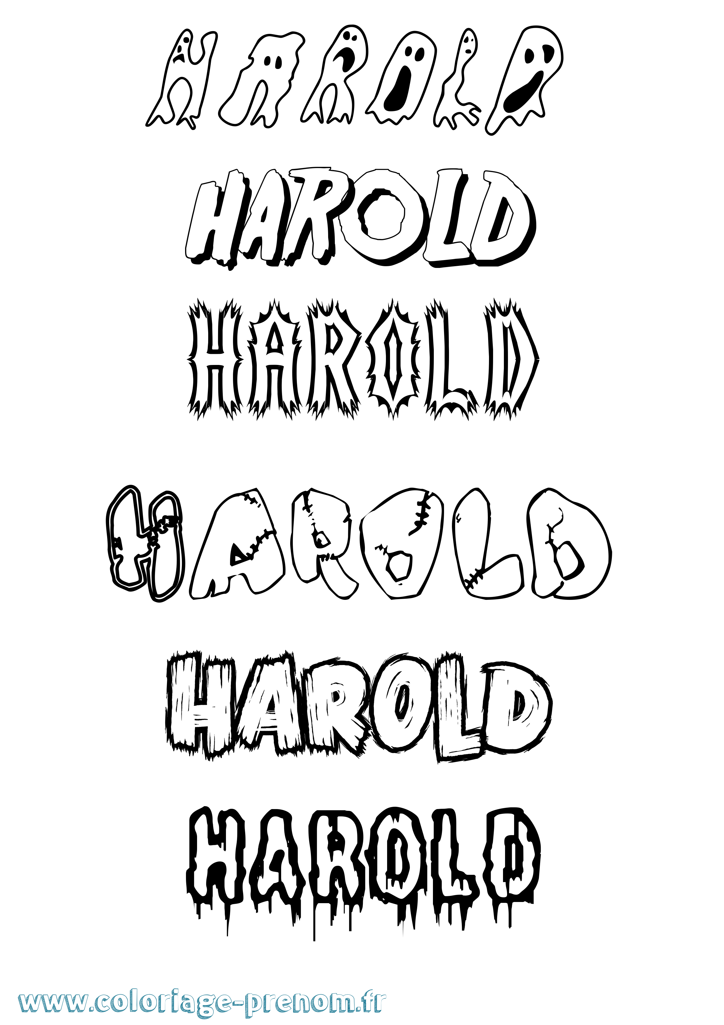 Coloriage Harold Coloriage prénom Harold