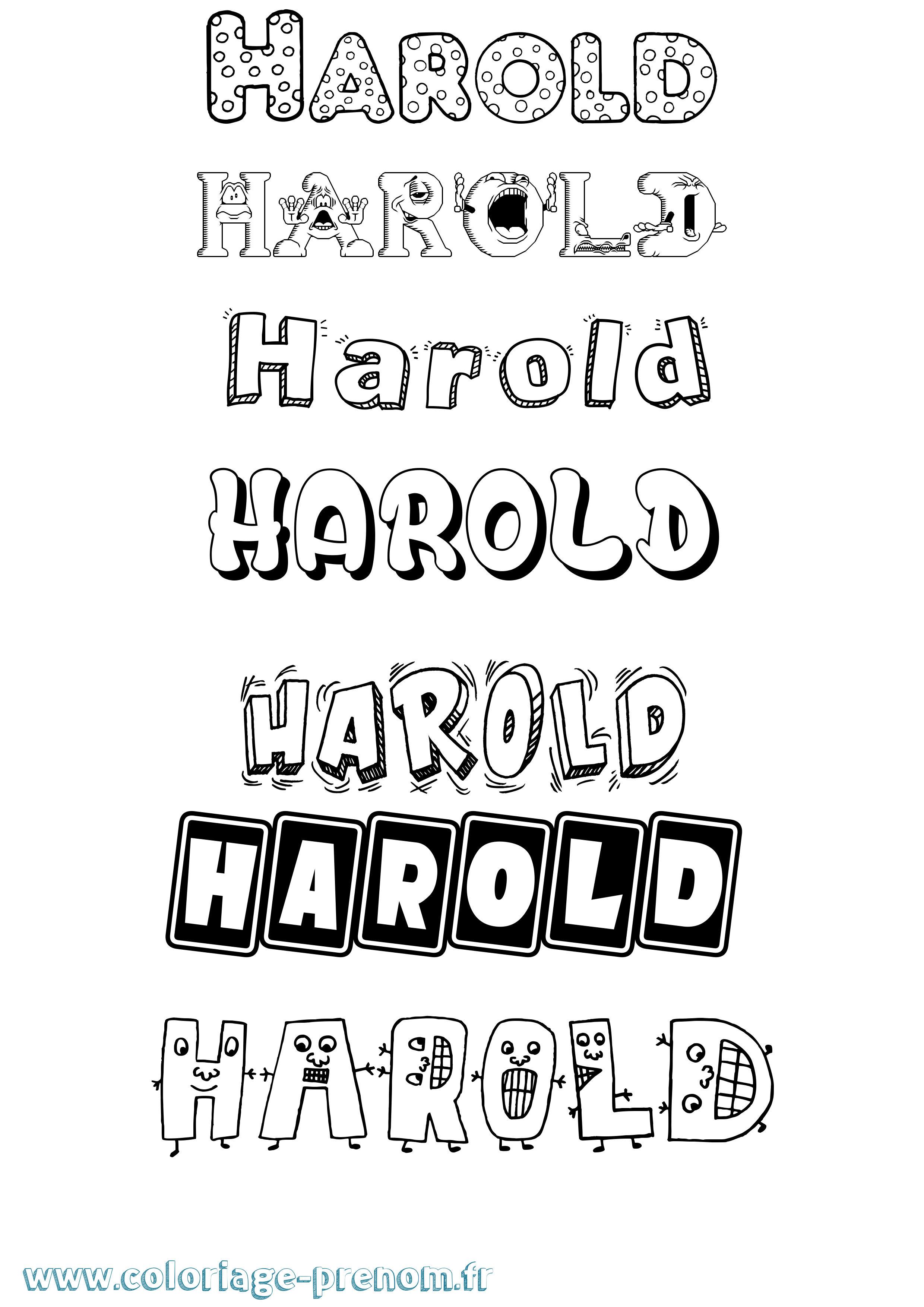 Coloriage prénom Harold