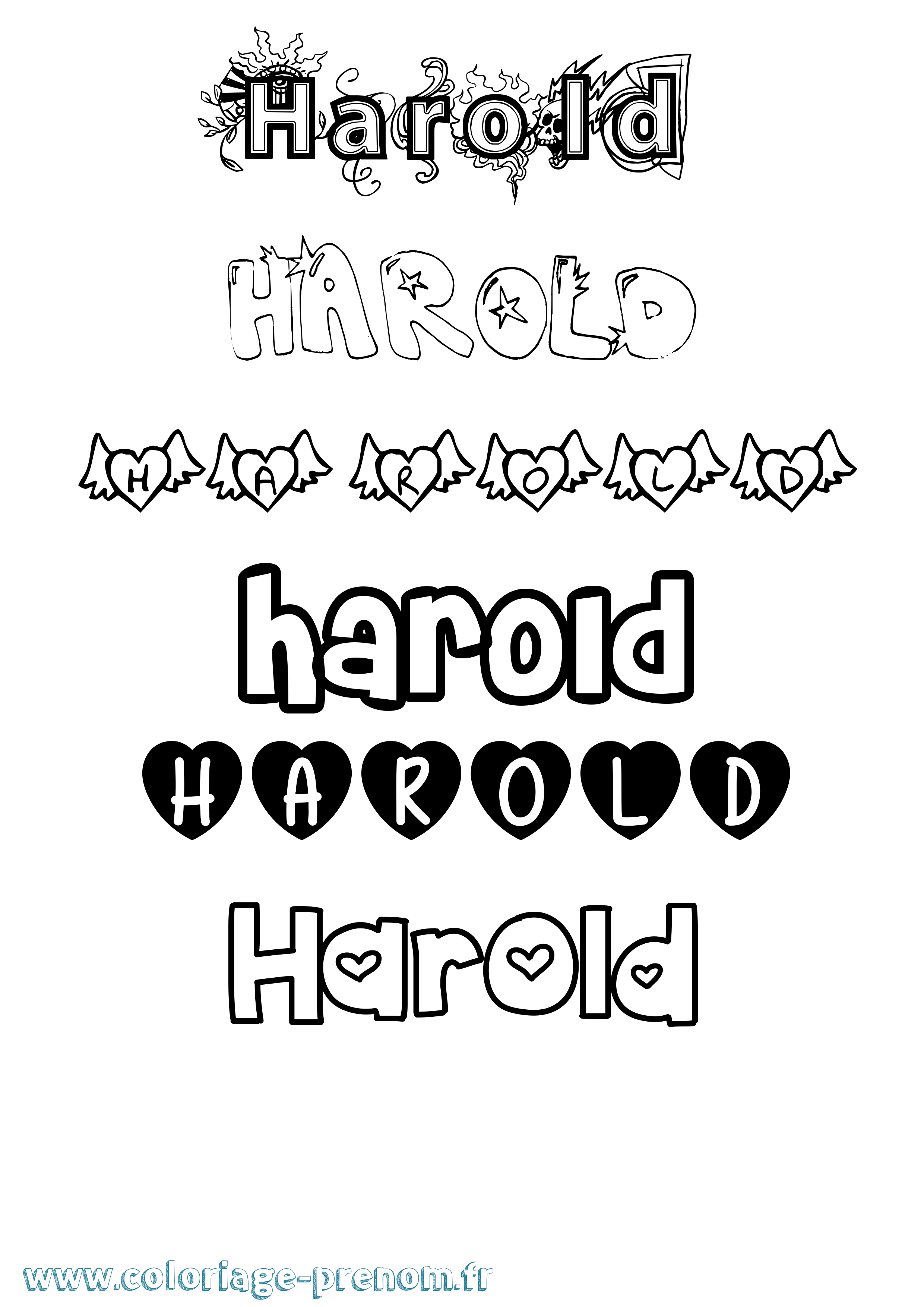 Coloriage Harold Coloriage prénom Harold