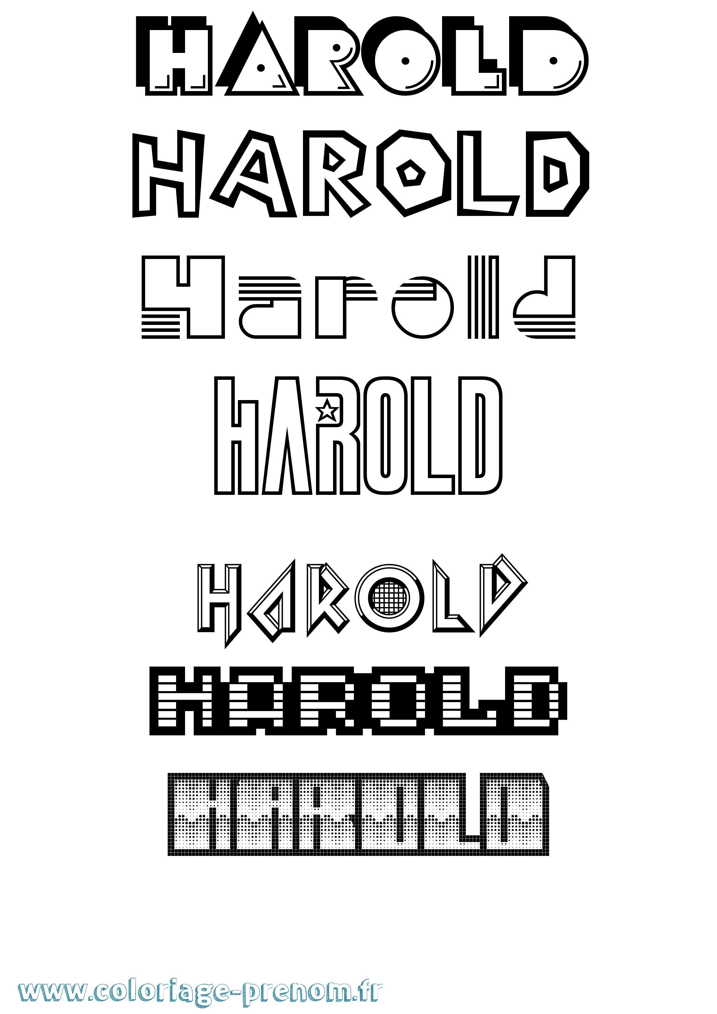 Coloriage Harold Coloriage prénom Harold