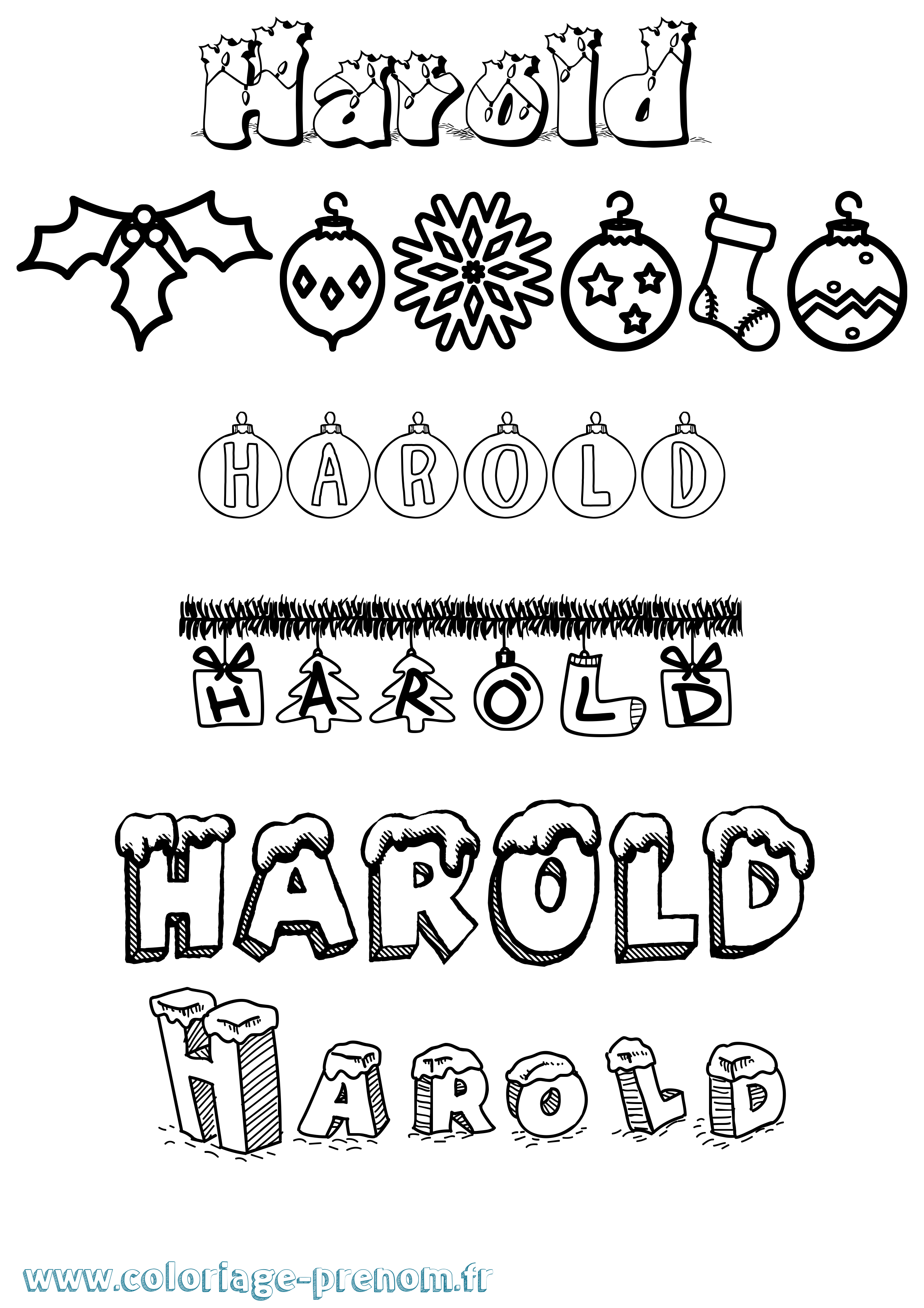 Coloriage Harold Coloriage prénom Harold