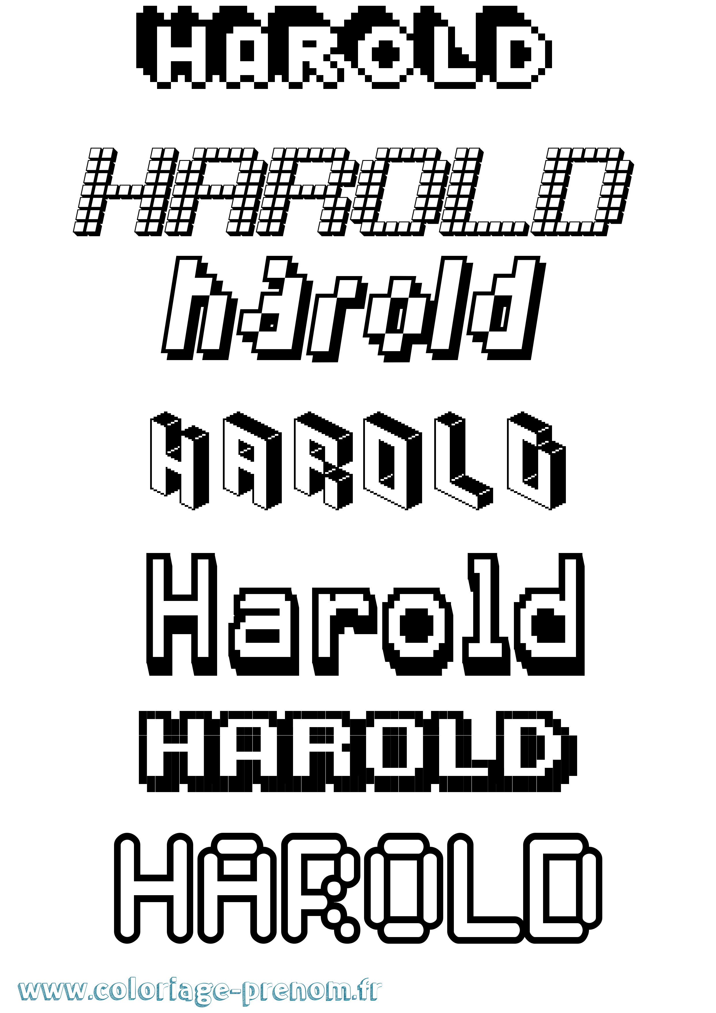 Coloriage Harold Coloriage prénom Harold