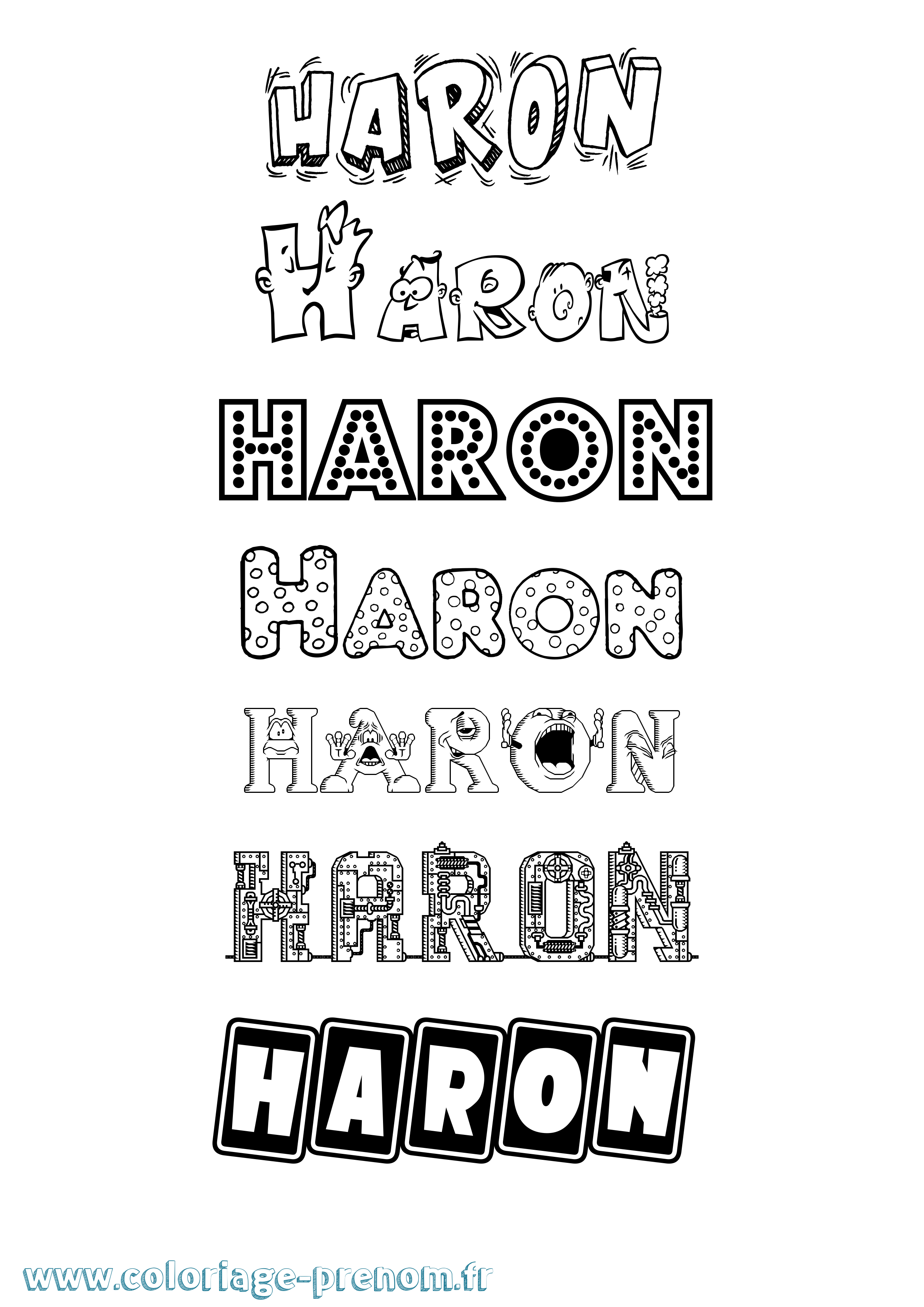 Coloriage prénom Haron