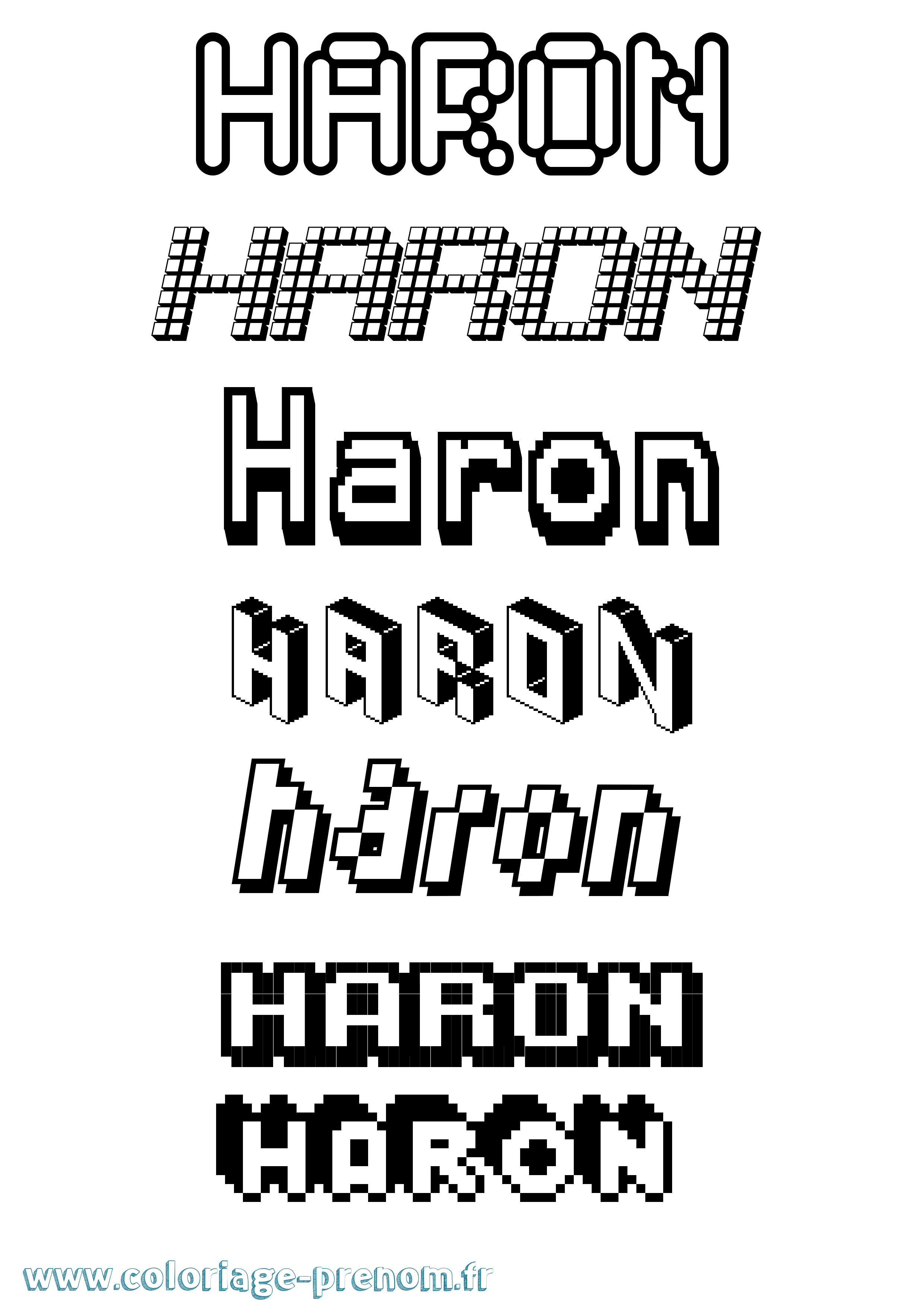 Coloriage prénom Haron