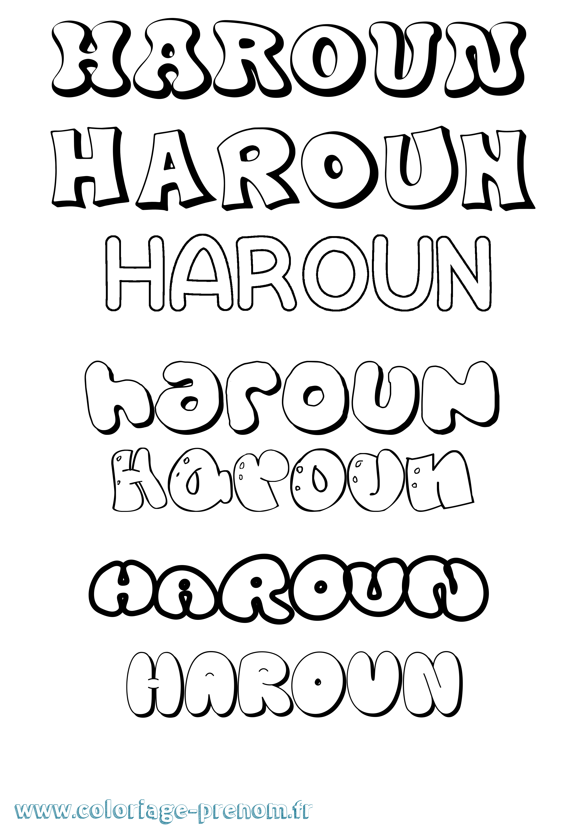Coloriage Haroun Coloriage prénom Haroun