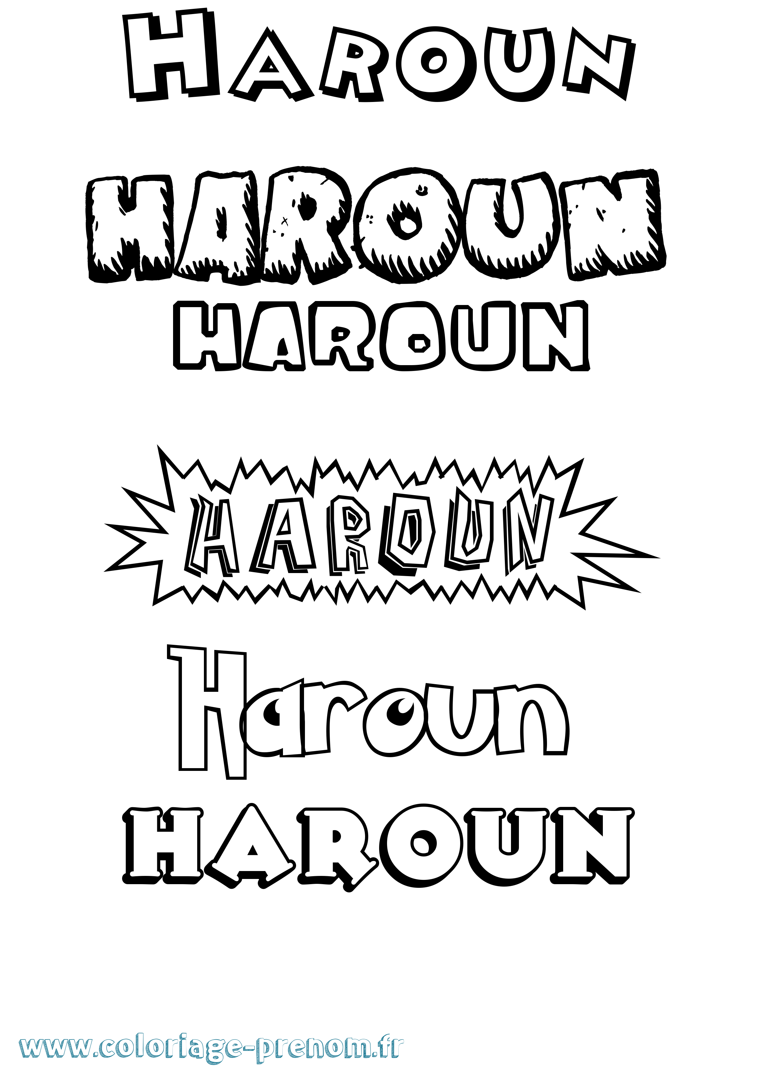 Coloriage Haroun Coloriage prénom Haroun