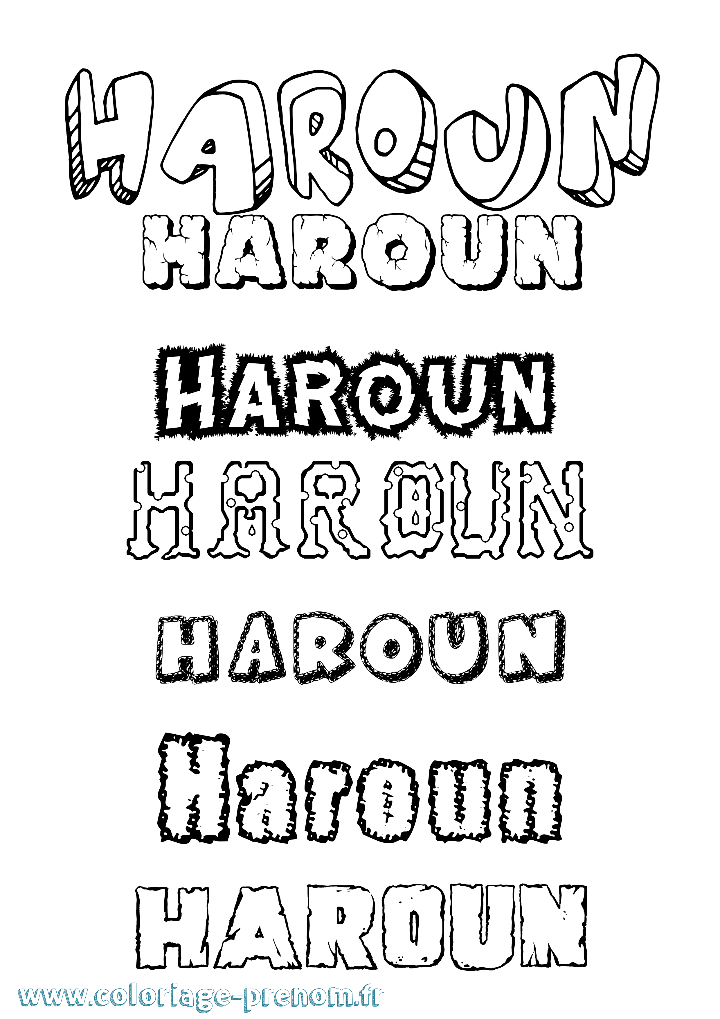 Coloriage Haroun Coloriage prénom Haroun