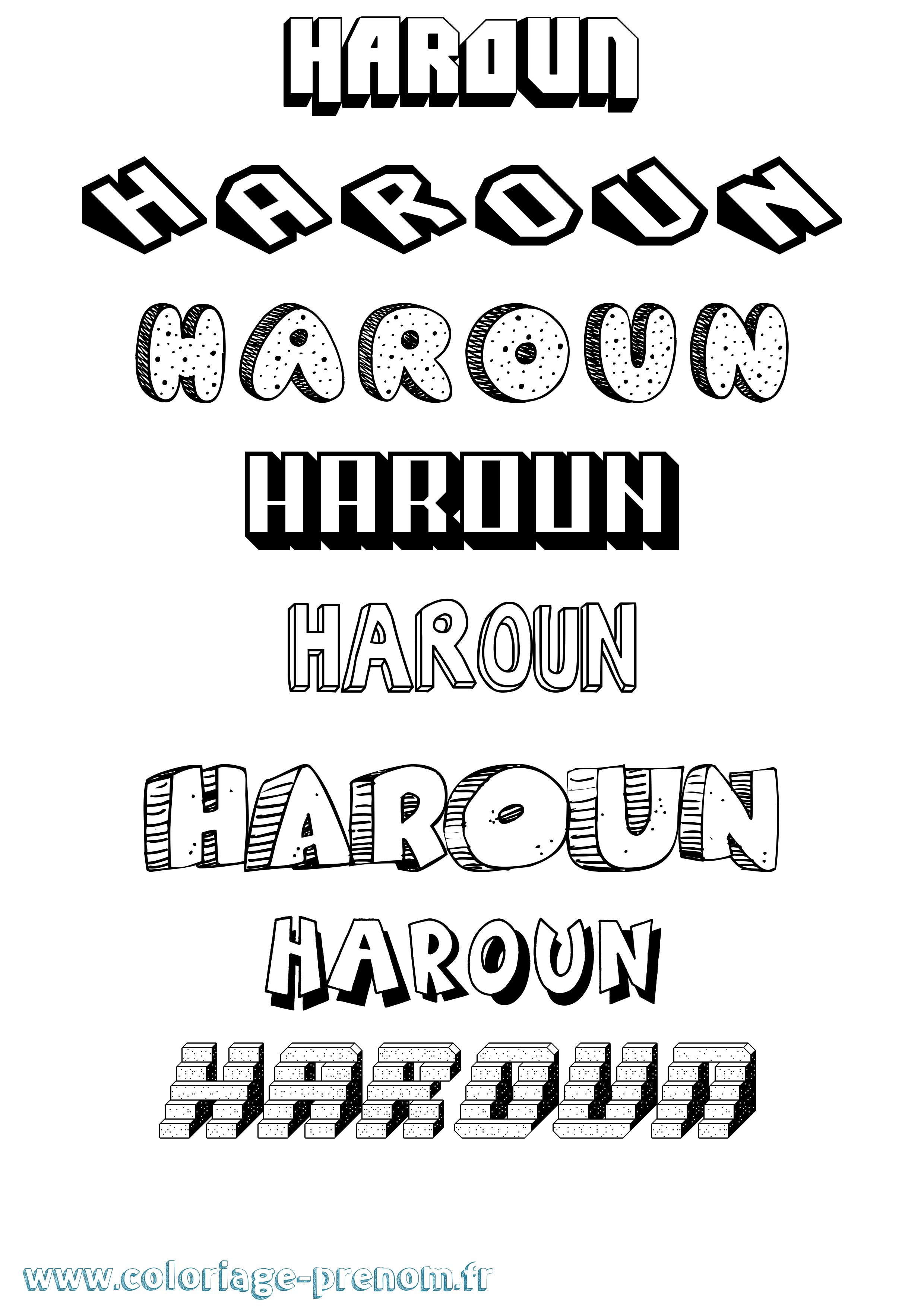 Coloriage prénom Haroun