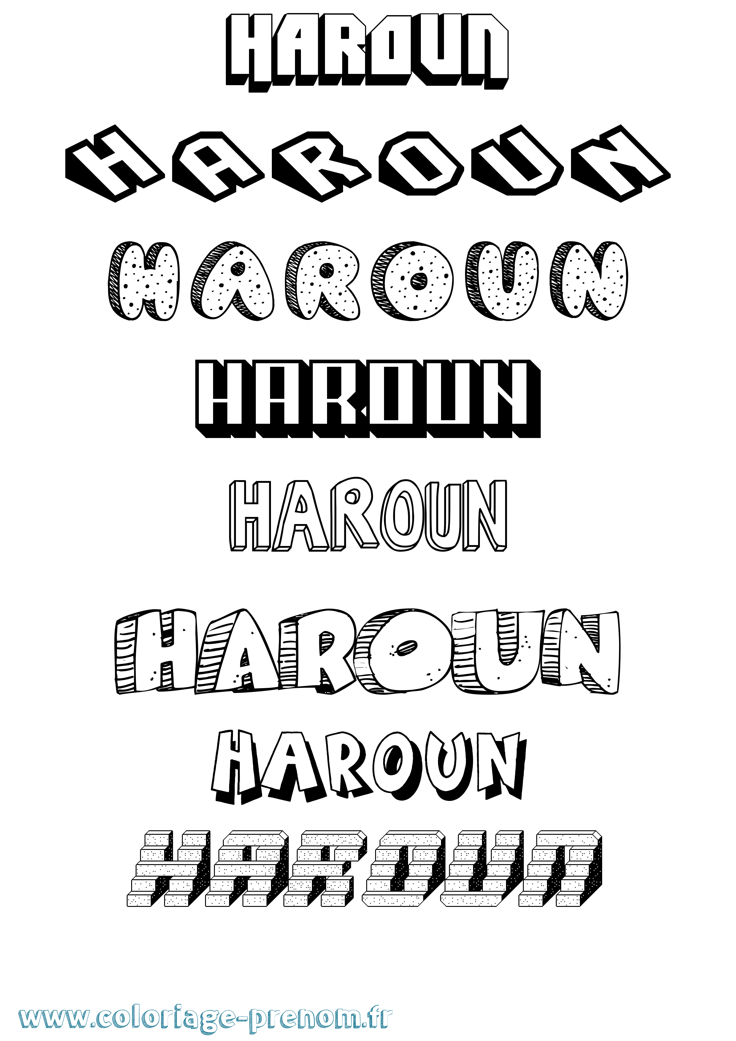 Coloriage Haroun Coloriage prénom Haroun