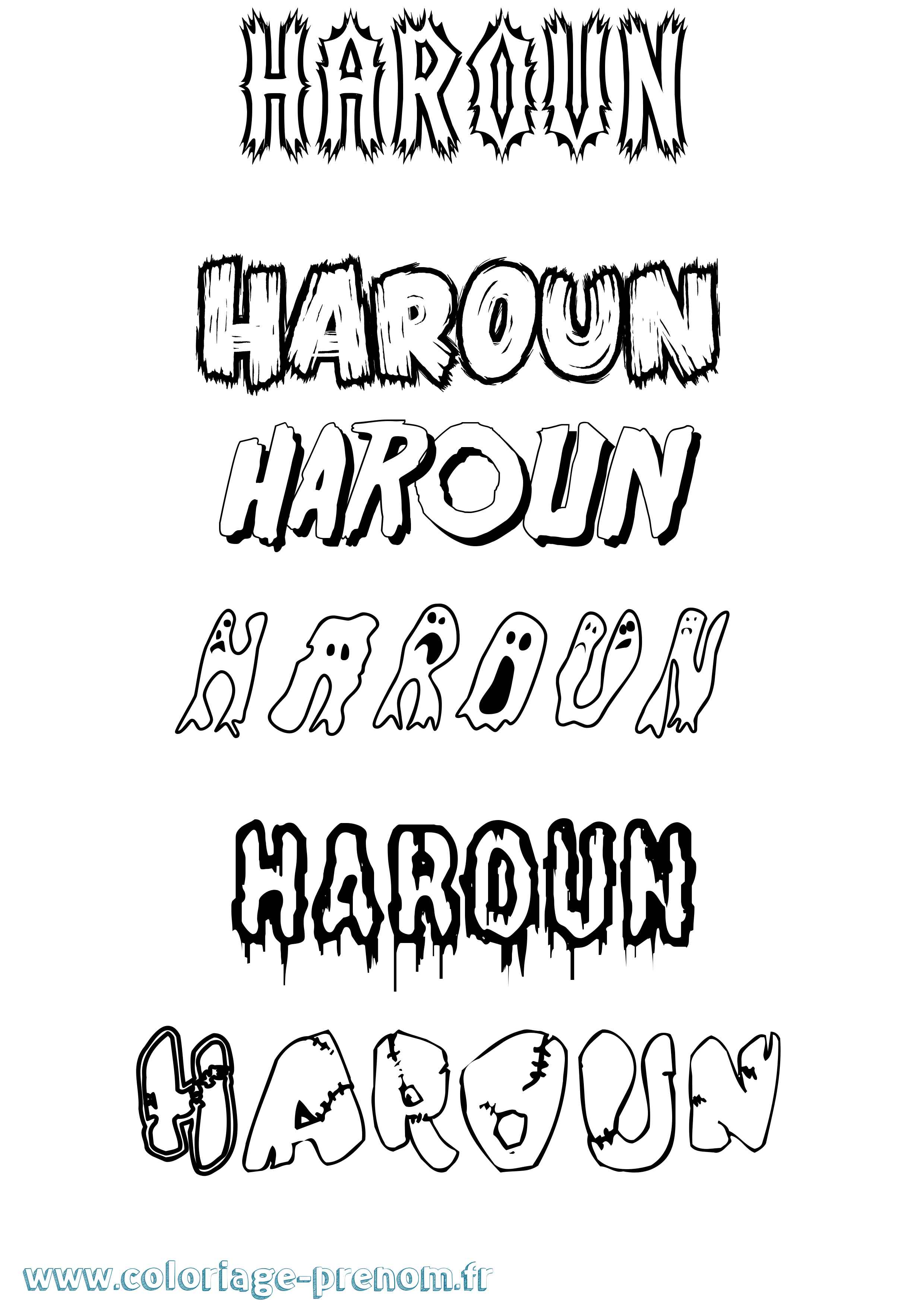Coloriage Haroun Coloriage prénom Haroun