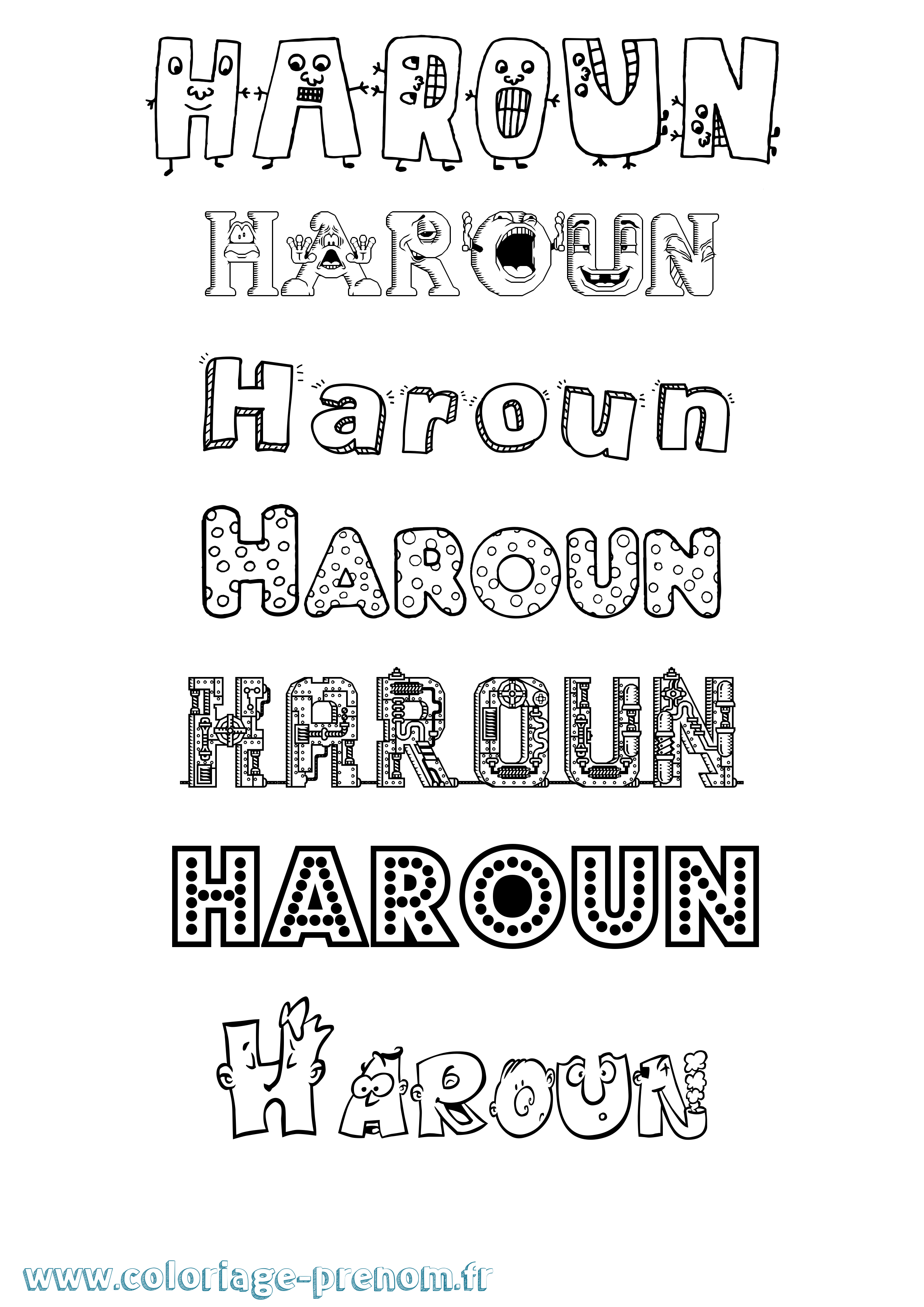 Coloriage Haroun Coloriage prénom Haroun