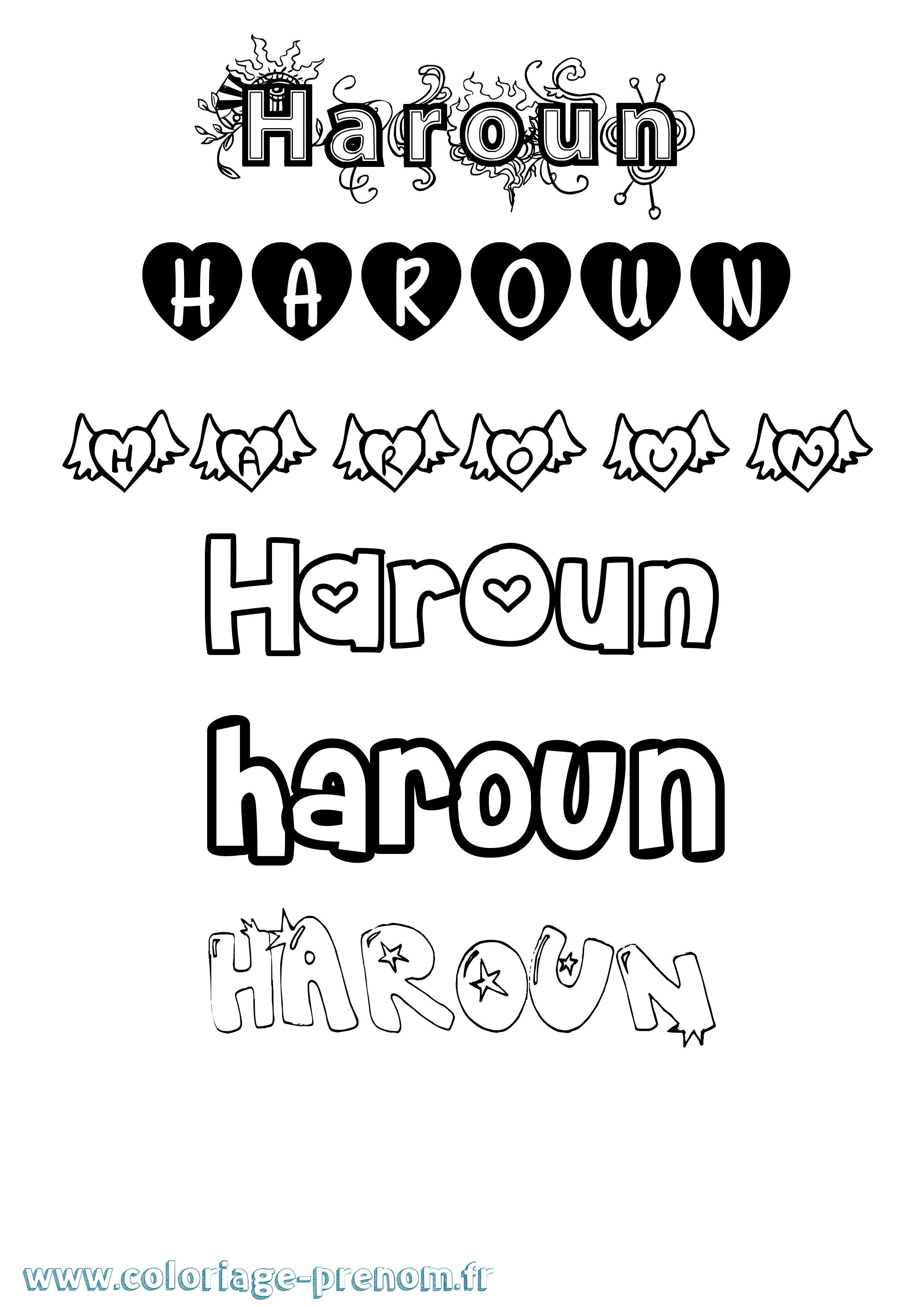 Coloriage Haroun Coloriage prénom Haroun