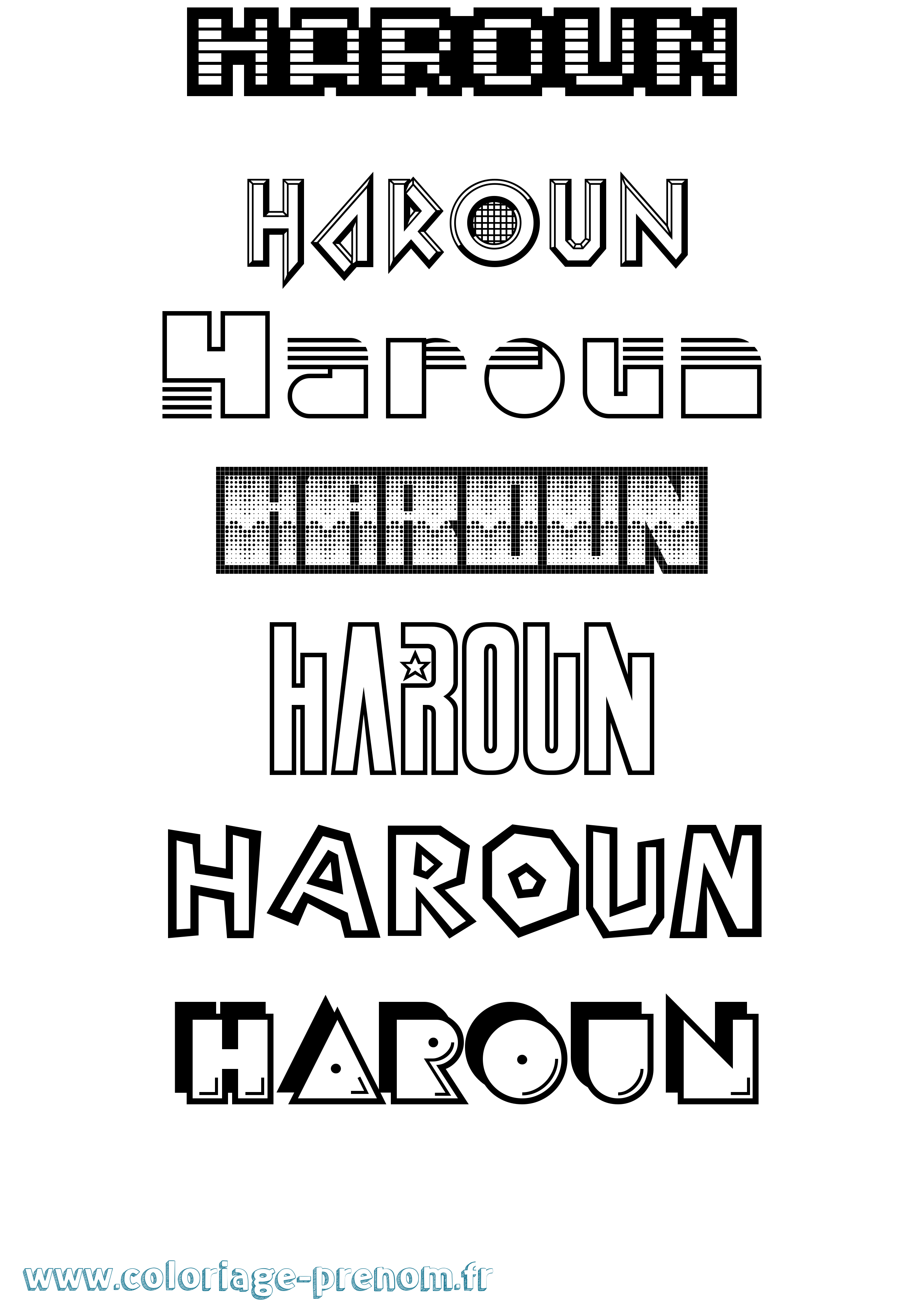 Coloriage Haroun Coloriage prénom Haroun