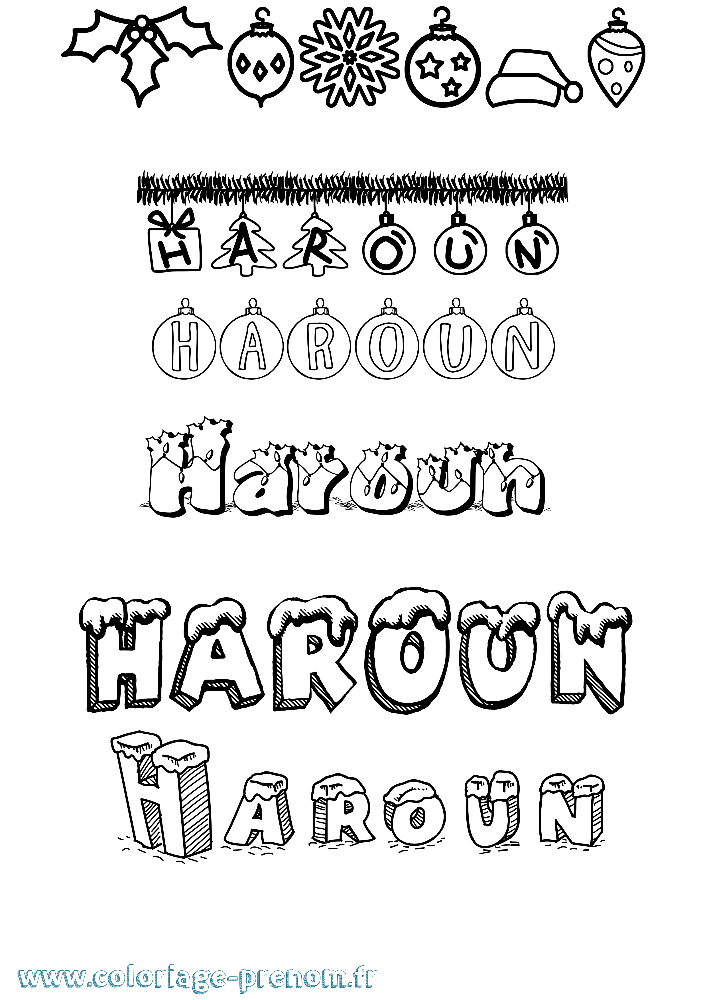 Coloriage Haroun Coloriage prénom Haroun