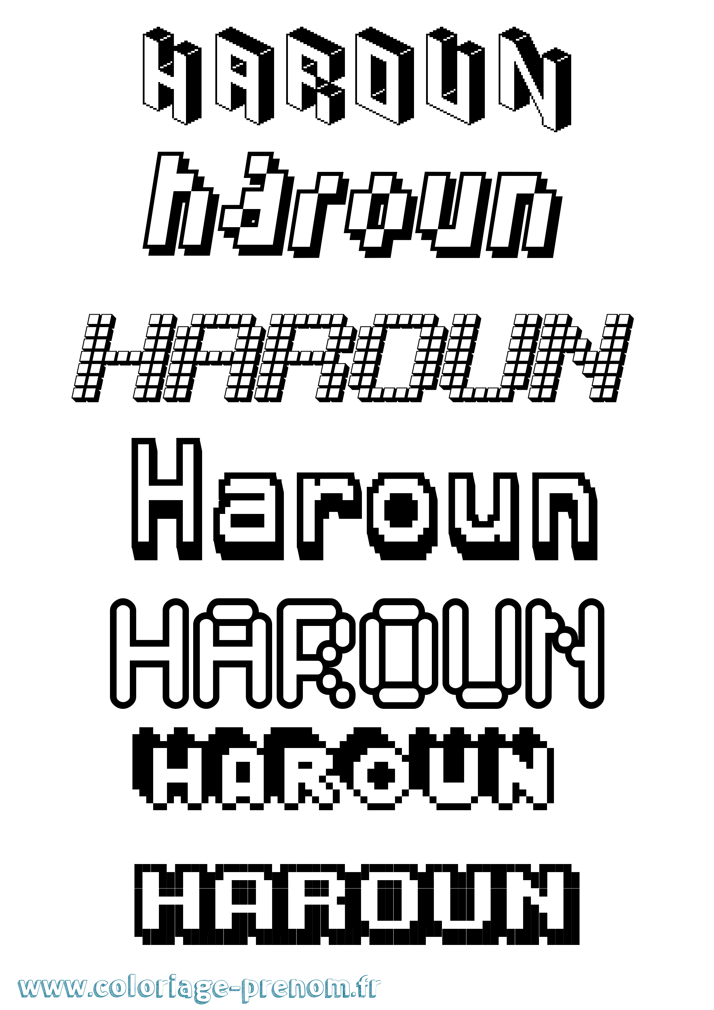 Coloriage Haroun Coloriage prénom Haroun