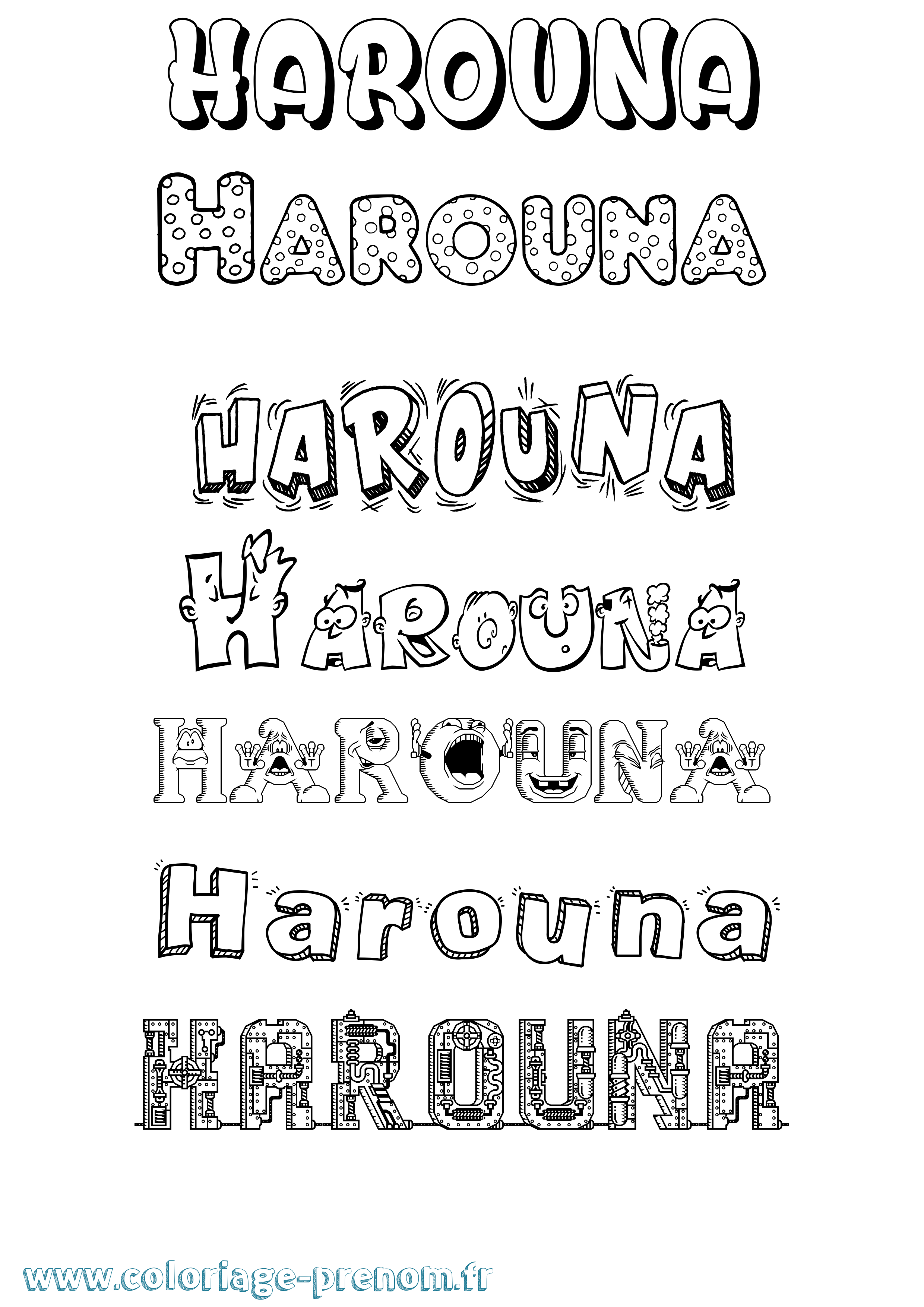 Coloriage prénom Harouna