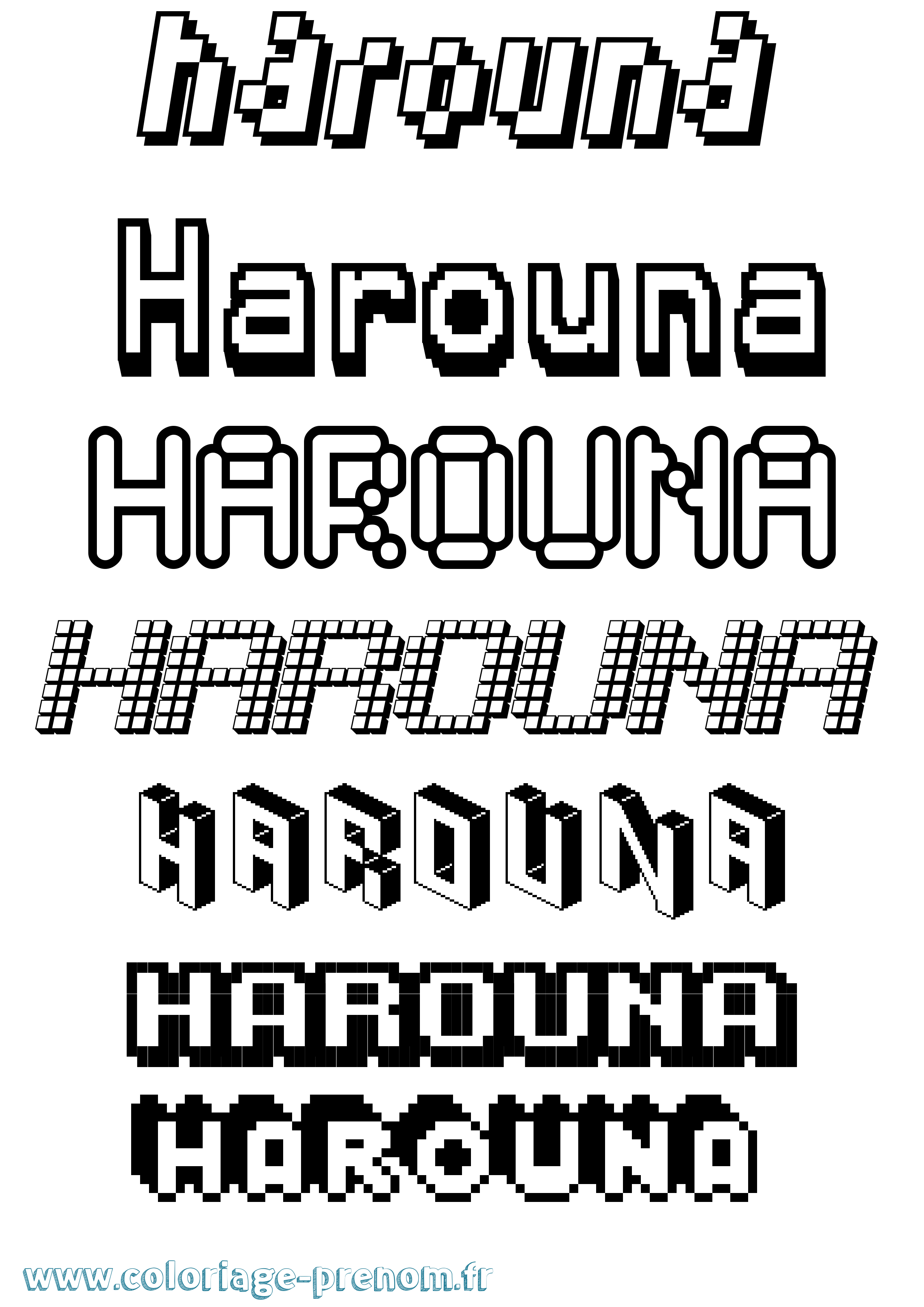 Coloriage prénom Harouna