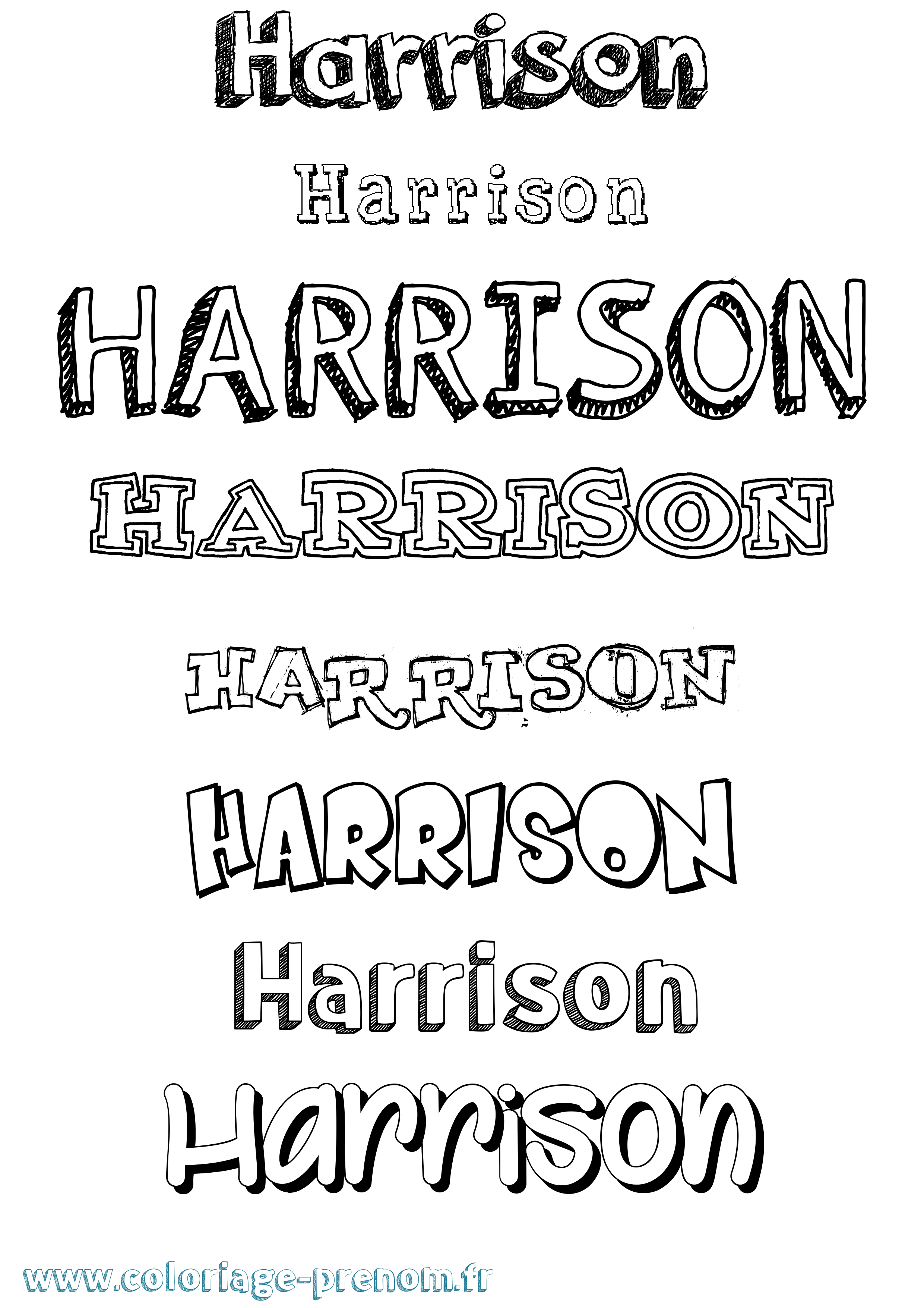 Coloriage prénom Harrison Dessiné