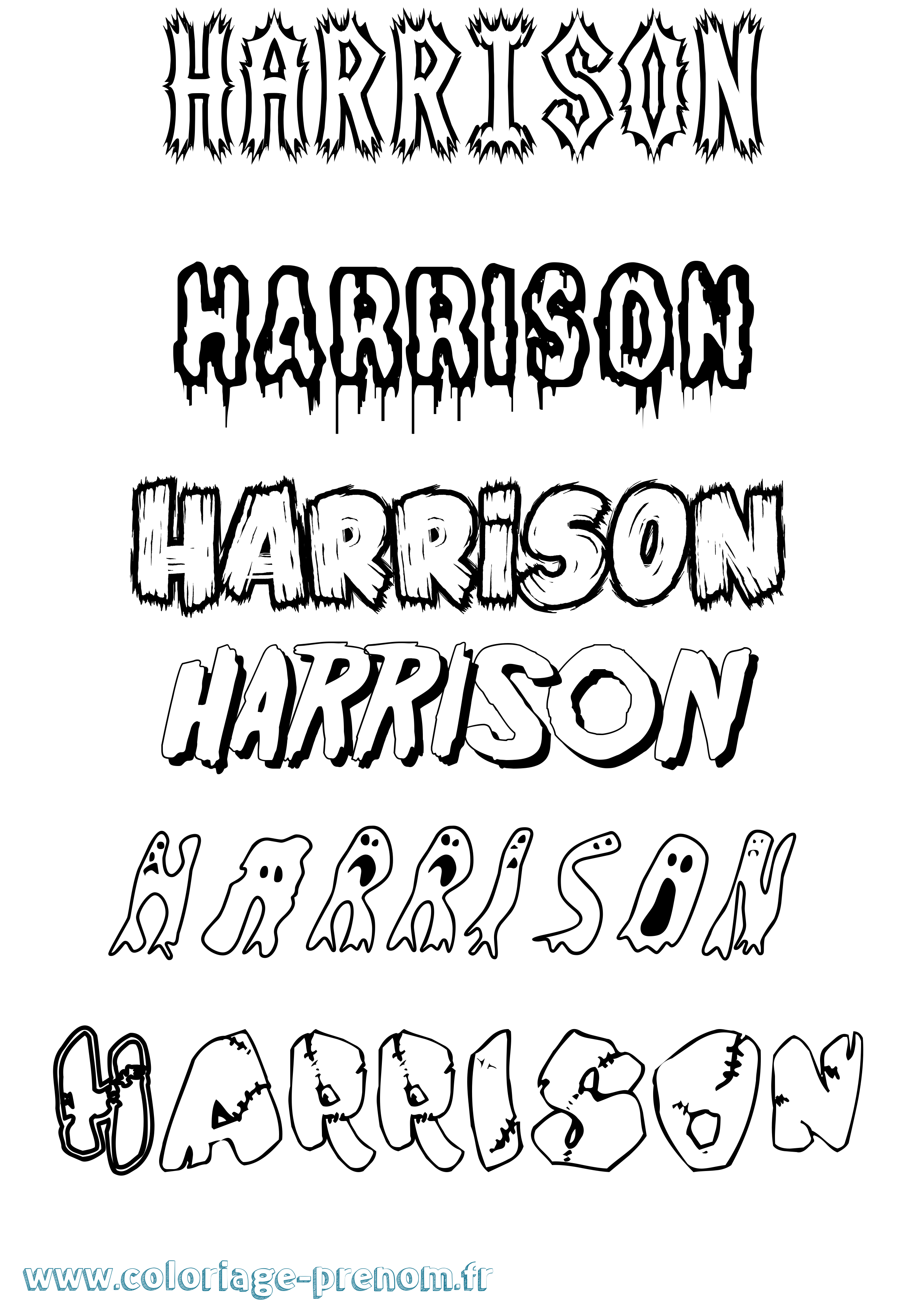 Coloriage prénom Harrison Frisson