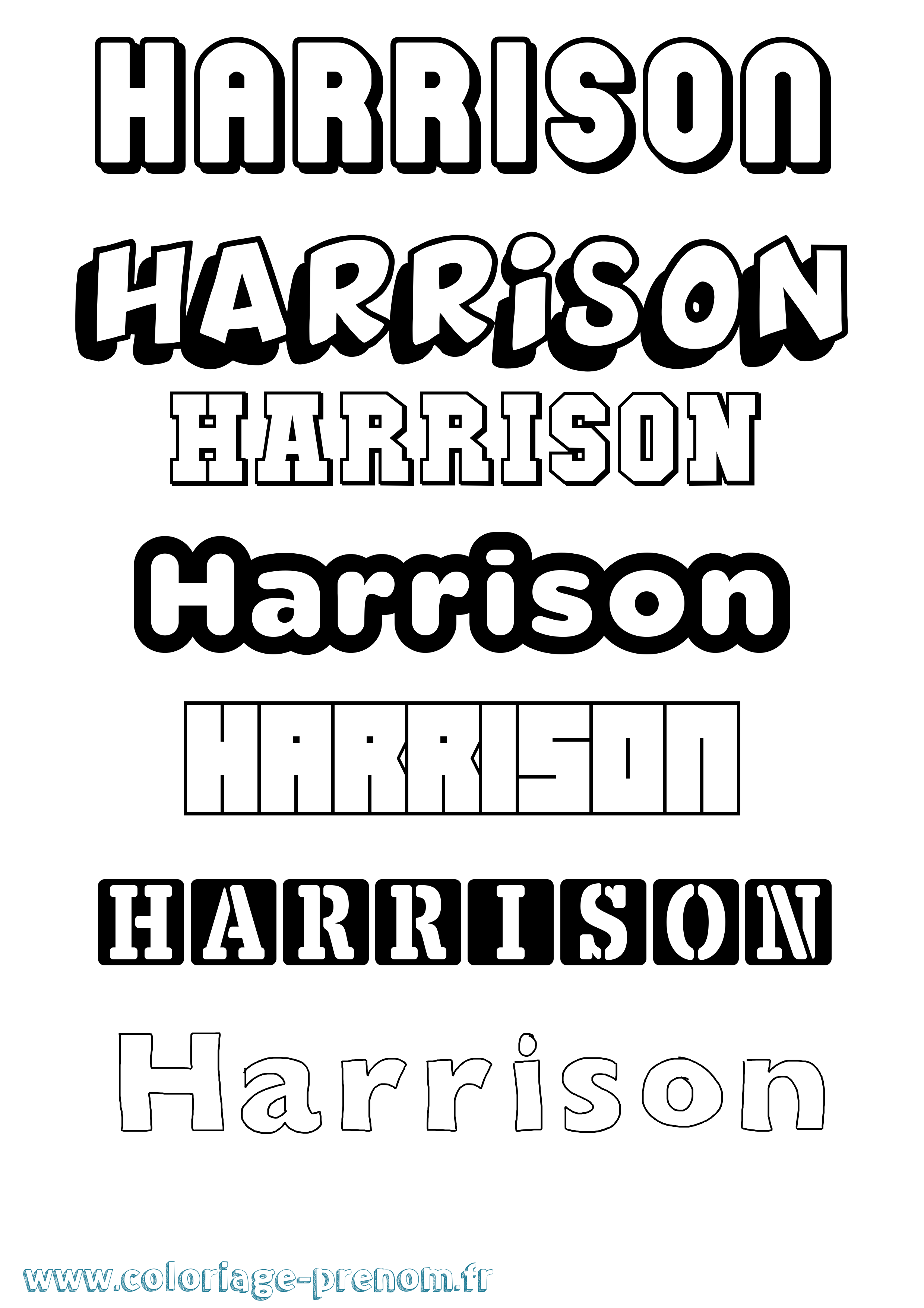 Coloriage prénom Harrison Simple