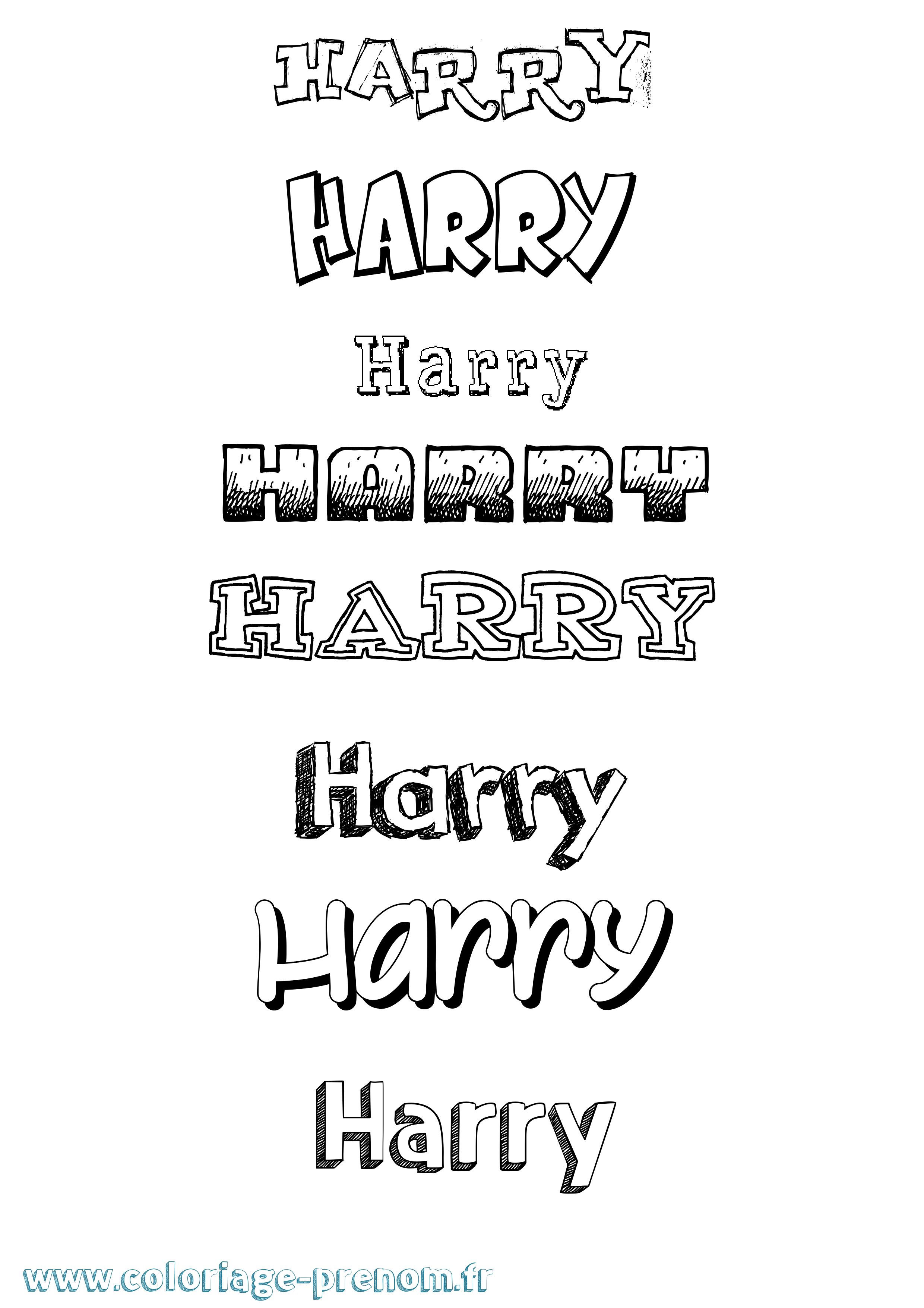 Coloriage prénom Harry Dessiné