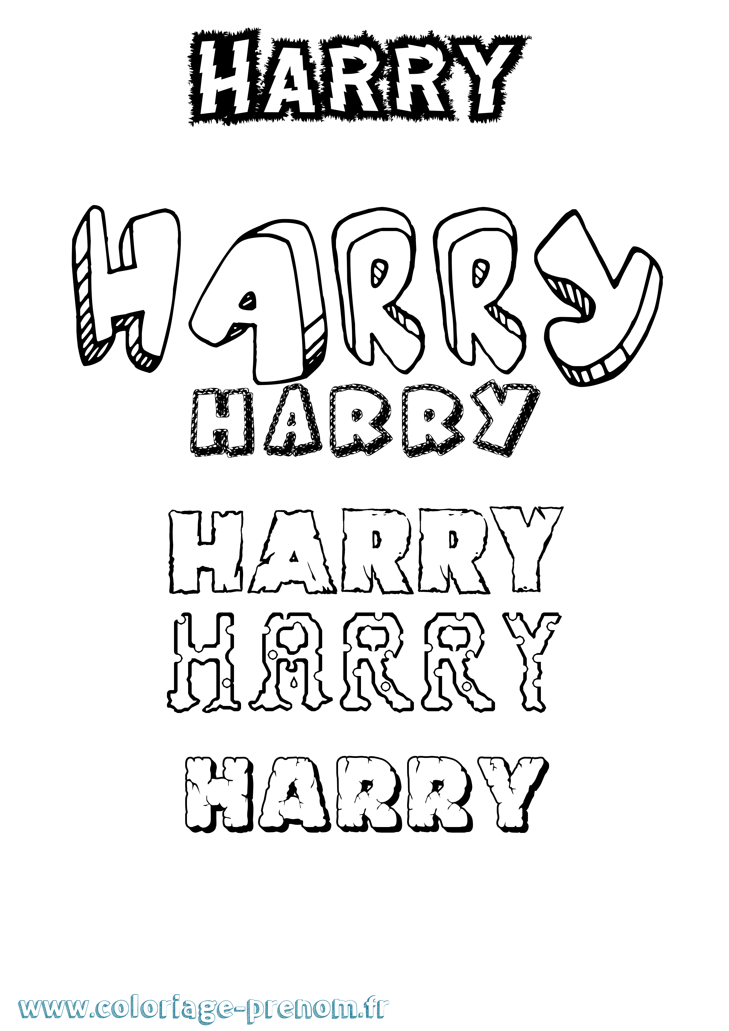 Coloriage prénom Harry Destructuré