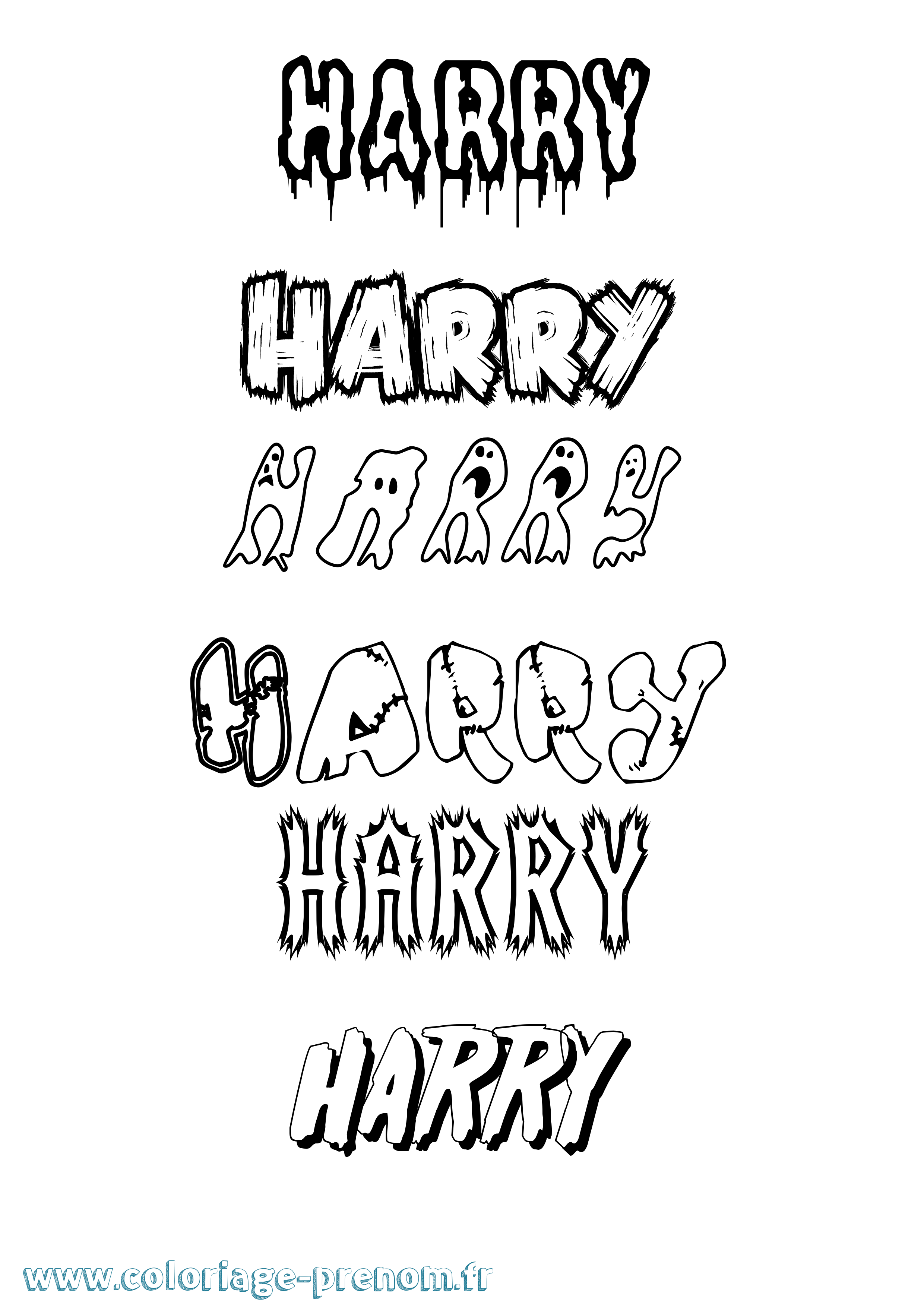 Coloriage prénom Harry Frisson