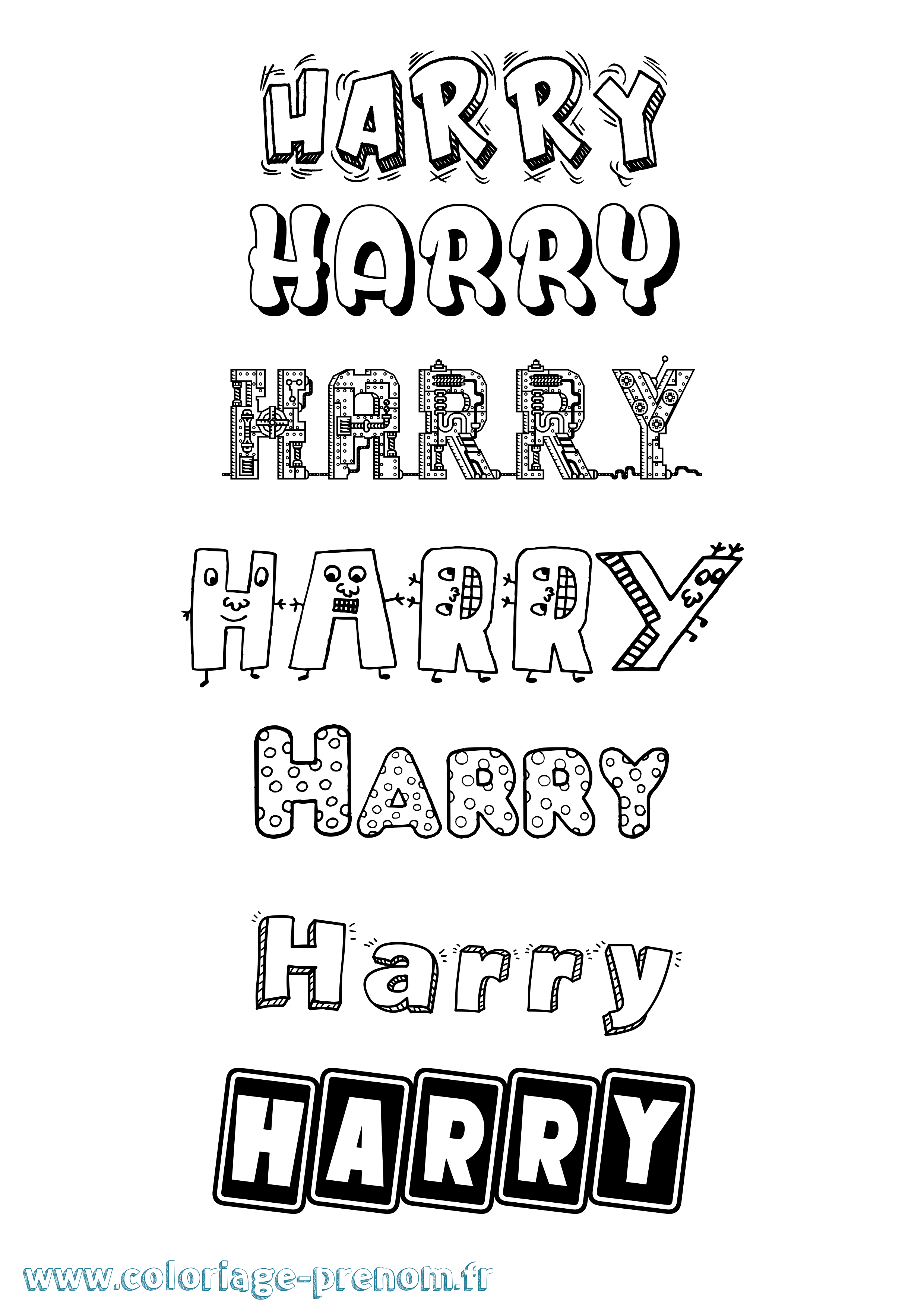 Coloriage prénom Harry Fun