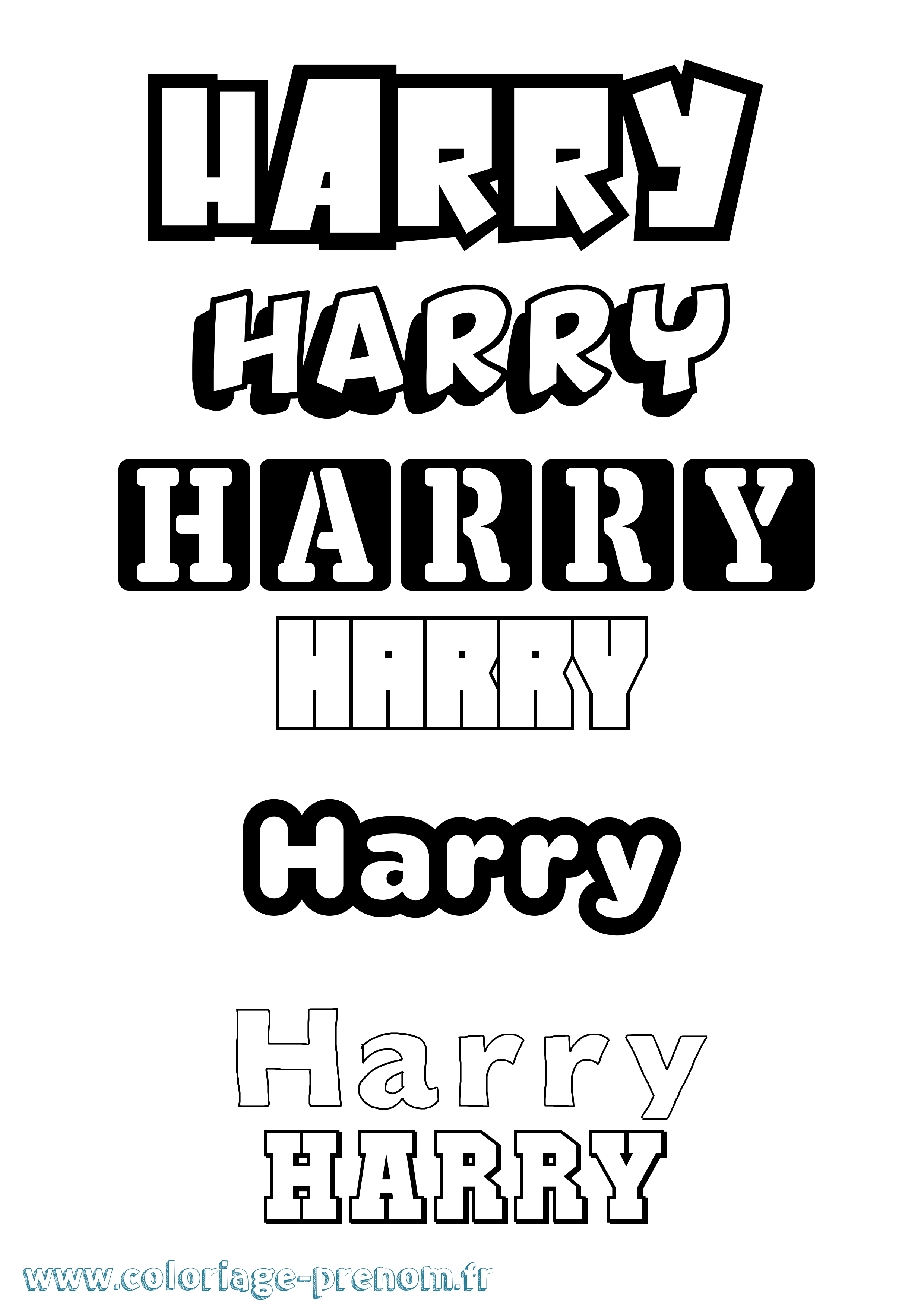 Coloriage prénom Harry Simple