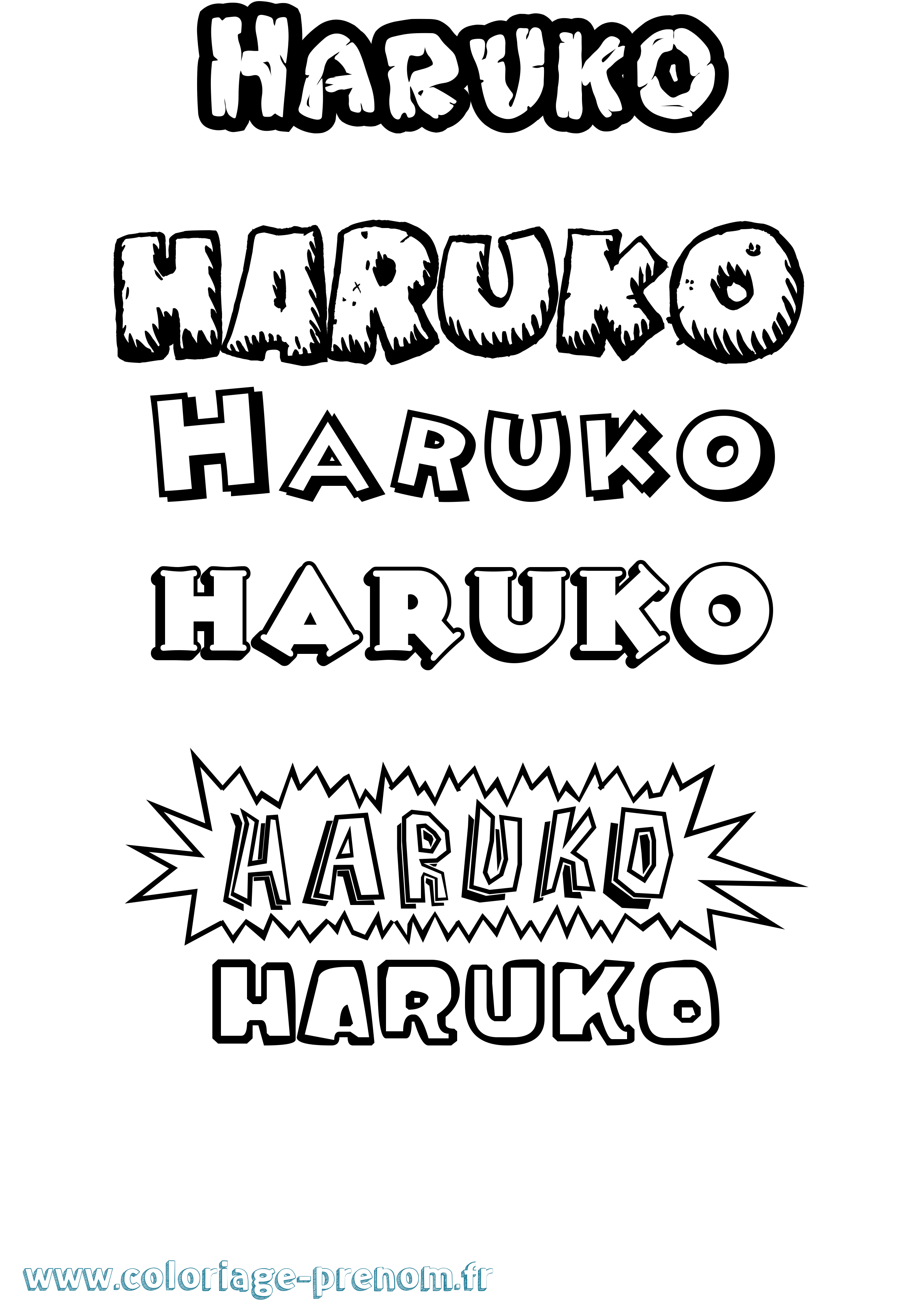 Coloriage prénom Haruko Dessin Animé